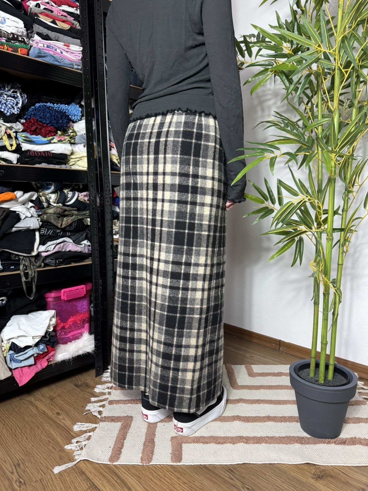 Vintage VINTAGE WOOL PLAID MAXI SKIRT Size 30" / US 8 / IT 44 - 6 Thumbnail