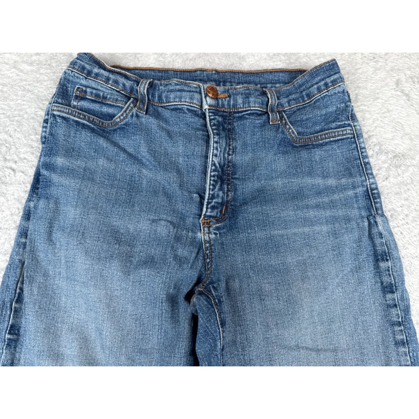 Vintage Diane Gilman Jeans Womens 6 Blue Denim Flared Mid Rise 26x31 Jeans Denim 5-Pocket Size 28" / US 6 / IT 42 - 4 Thumbnail