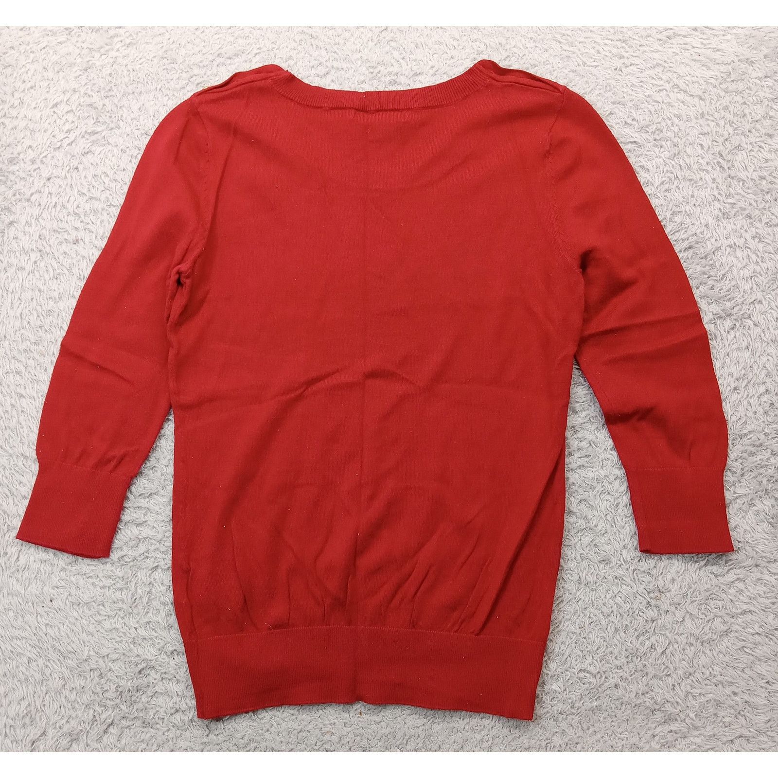 Banana Republic Banana Republic Sweater S Petite Women's Red Cotton Blend Size S / US 4 / IT 40 - 3 Thumbnail