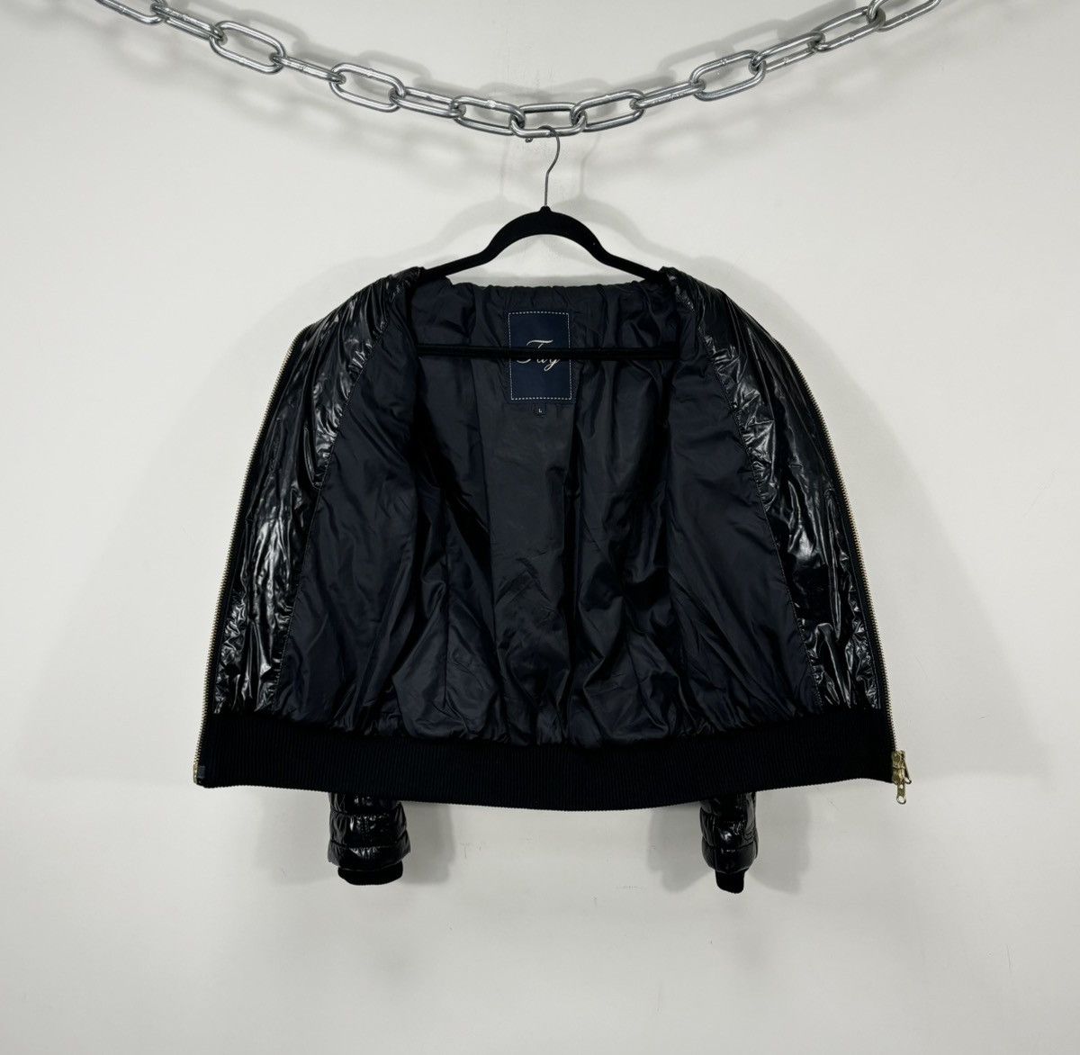 Fay Fay Women’s Shiny Black Italian Luxury Multipocket Jacket Size L / US 10 / IT 46 - 3 Thumbnail
