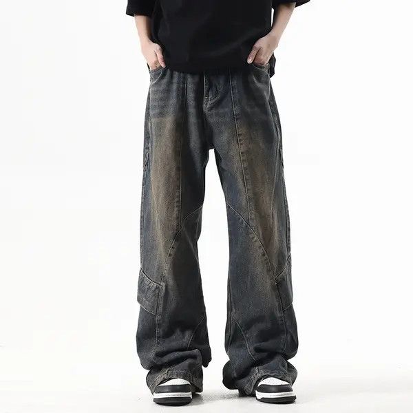 Japanese Brand Noriyo x Shii Washed distressed split panel cargo jeans Size US 32 / EU 48 - 1 Thumbnail