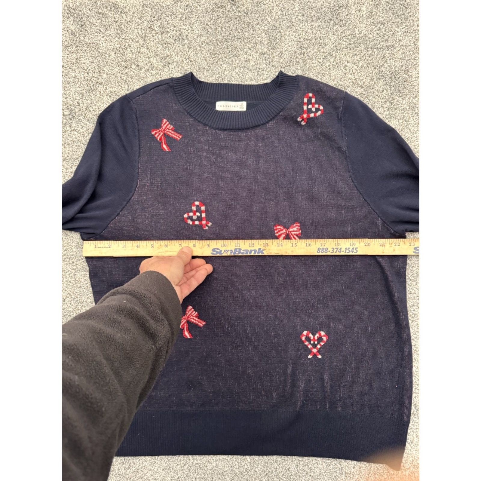 Vintage VINTAGE Retrology Sweater Womens 1X Plus Embellished Bows Hearts Coquette Feminine 2010s Size XL / US 12-14 / IT 48-50 - 3 Thumbnail