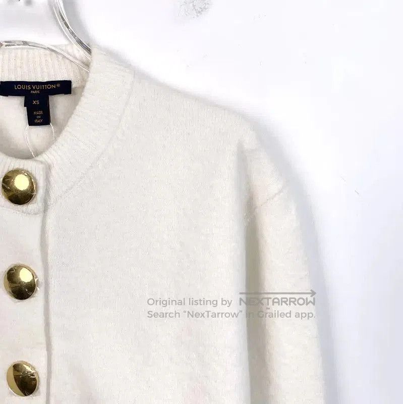 Louis Vuitton Louis Vuitton White Wool Cardigan for Women . Size XS / US 0-2 / IT 36-38 - 3 Thumbnail