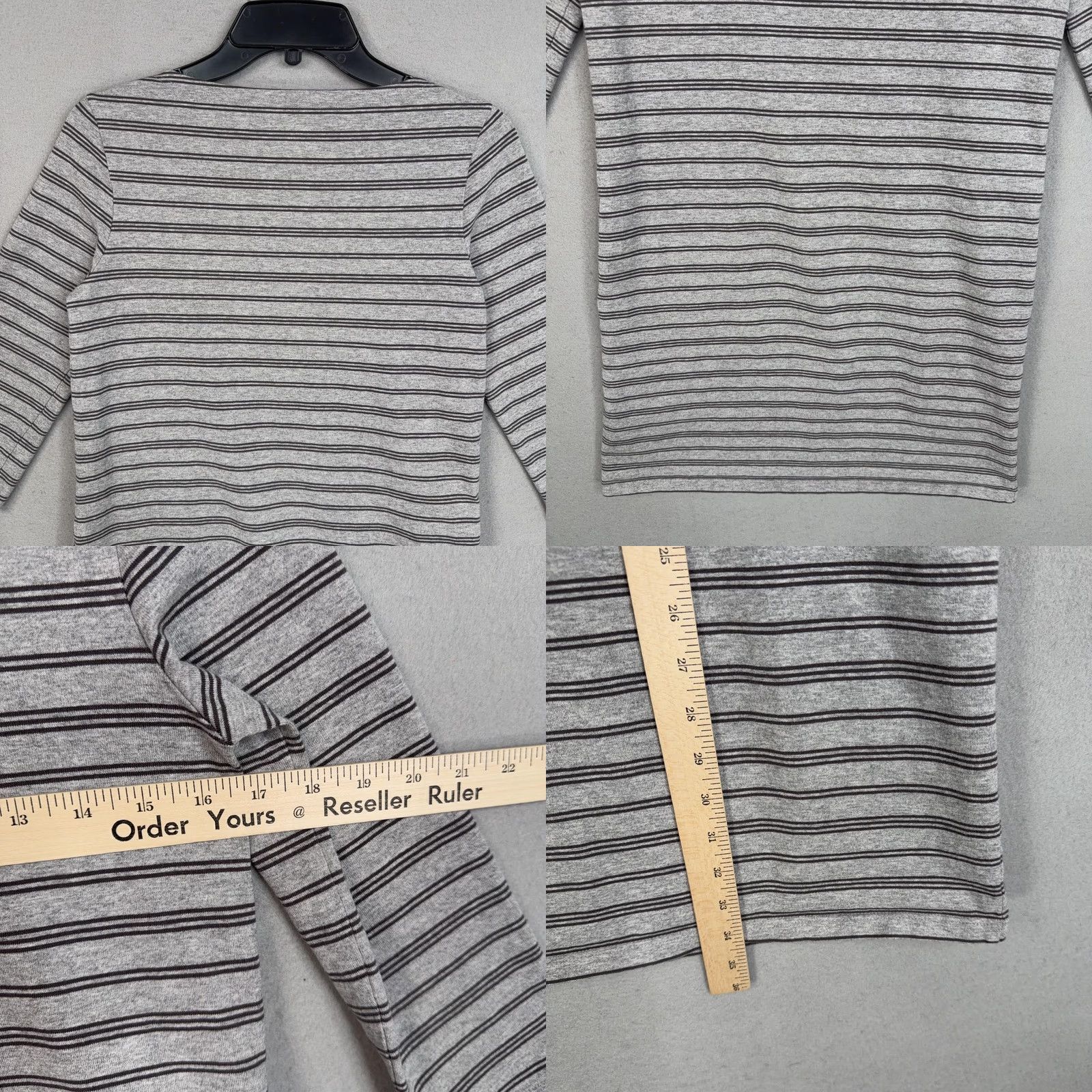 Vintage Garnet Hill Dress Womens 4 Gray Stripe 3/4 Sleeve T Shirt Pockets Organic Jersey Shirt Dress Women Size S / US 4 / IT 40 - 8 Thumbnail