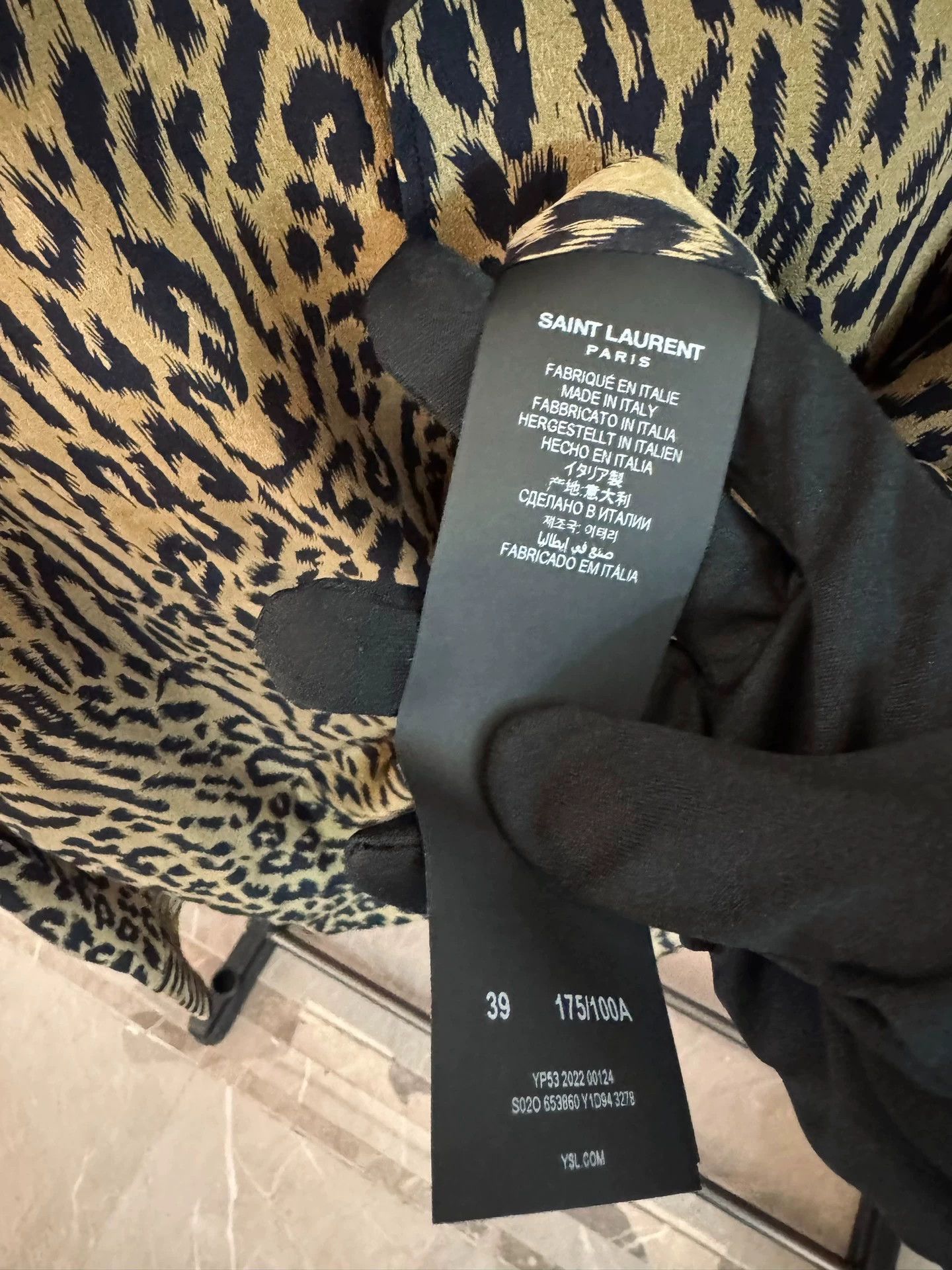 Saint Laurent Paris SLP 21SS Leopard Print Silk Shirt 39 M Unisex Jam Hsiao Size US M / EU 48-50 / 2 - 4 Thumbnail