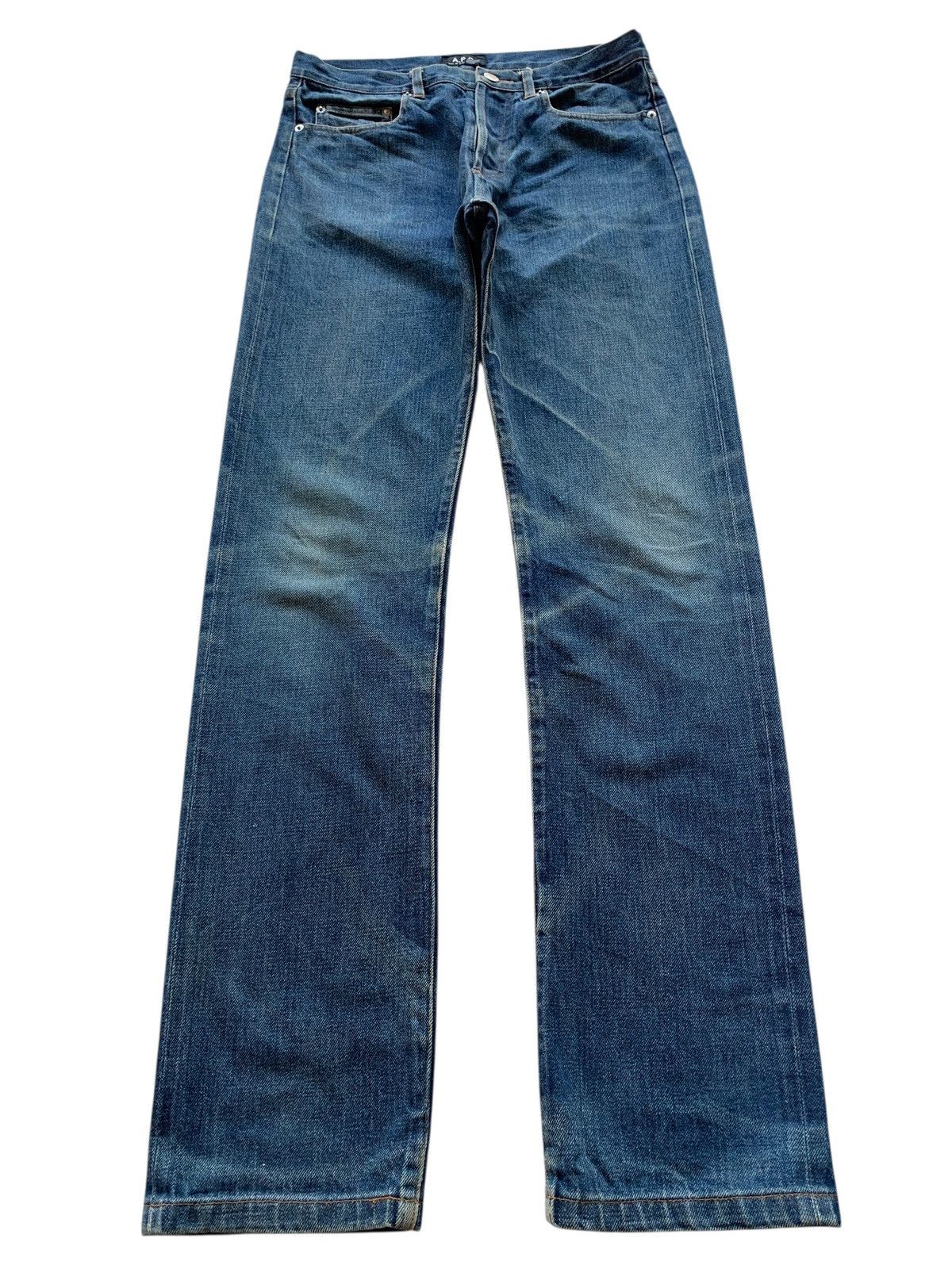 A.P.C. A.P.C SELVEDGE FADED & RUSTY JAPANESE DISTRESSED DENIM Size US 30 / EU 46 - 2 Thumbnail