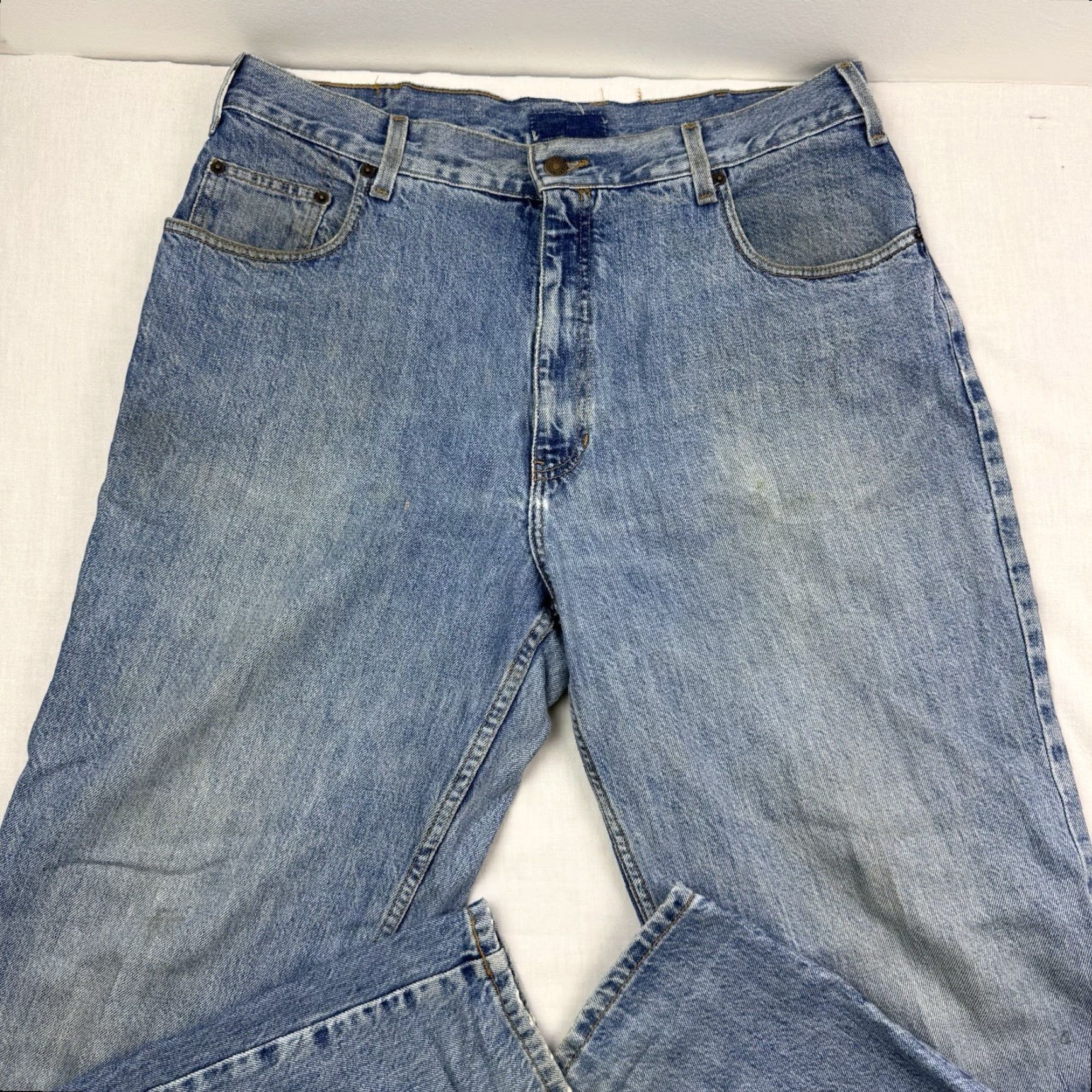 Abercrombie & Fitch VINTAGE Abercrombie & Fitch Jeans Hipster Y2K 90s Grunge Punk Baggy Wide-Leg Adult 38x32 Blue Mens Size US 38 / EU 54 - 2 Thumbnail