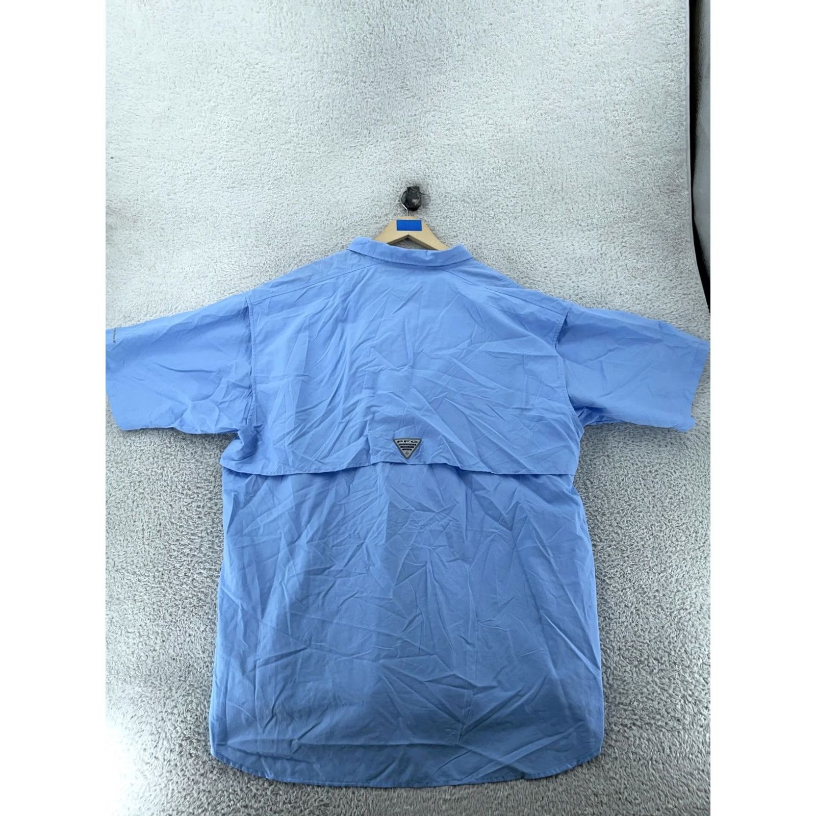 All Blues Columbia Shirt Men 2XL Tall Blue PFG Omni-Shade Short Sleeve Button-Up Breathable Fishing Vented Back Casual Travel Size US XXL / EU 58 / 5 - 3 Thumbnail