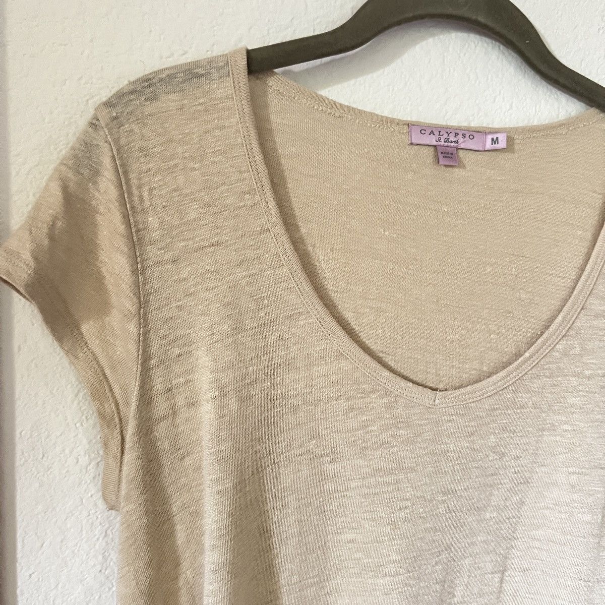 Calypso St Barth Calypso St. Barth Linen Blend Scoop Neck T-Shirt Size M / US 6-8 / IT 42-44 - 2 Thumbnail