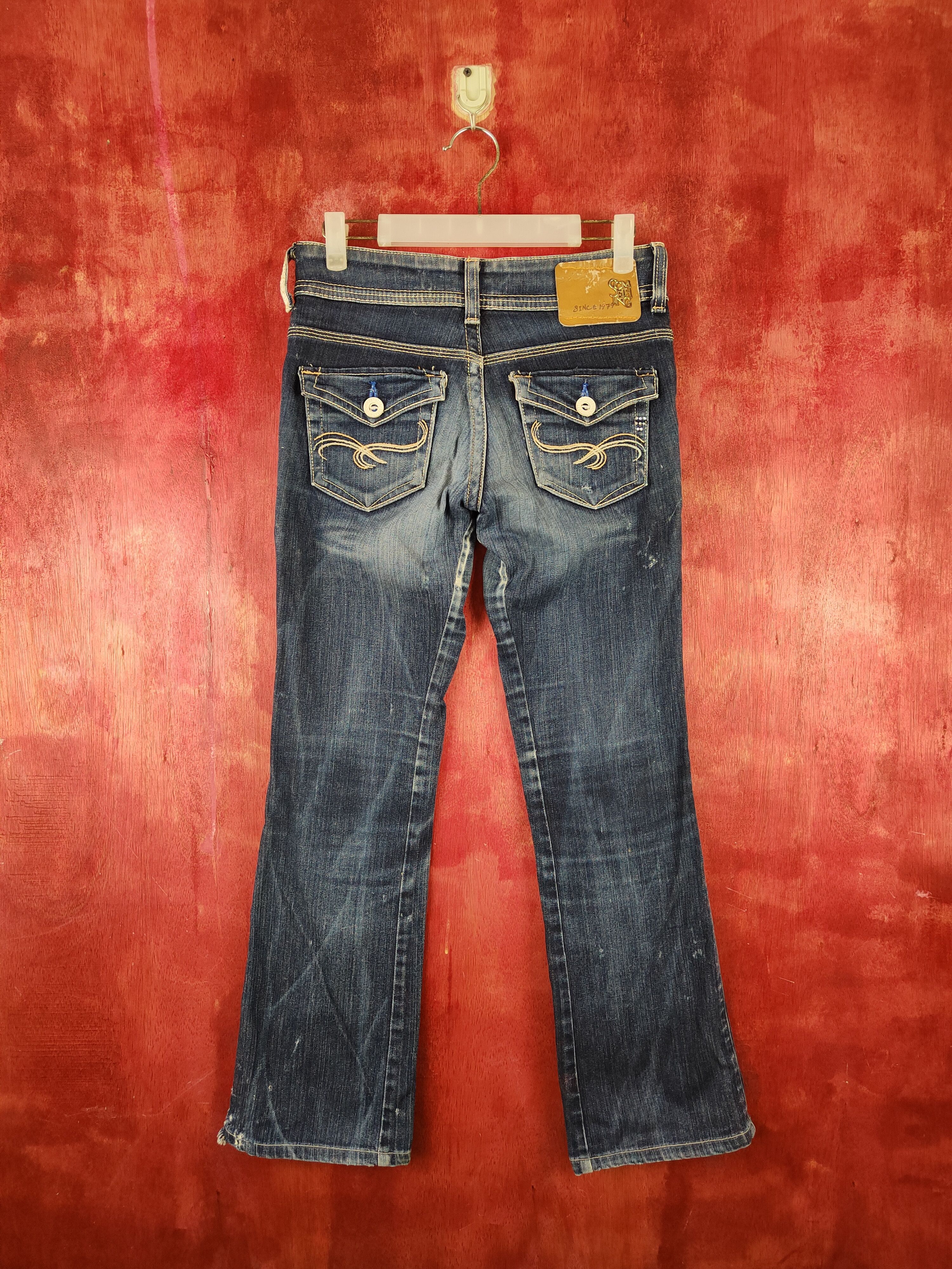 Japanese Brand Something Dark Blue Distressed Ripped Jeans #S2123 Size 28" / US 6 / IT 42 - 7 Thumbnail