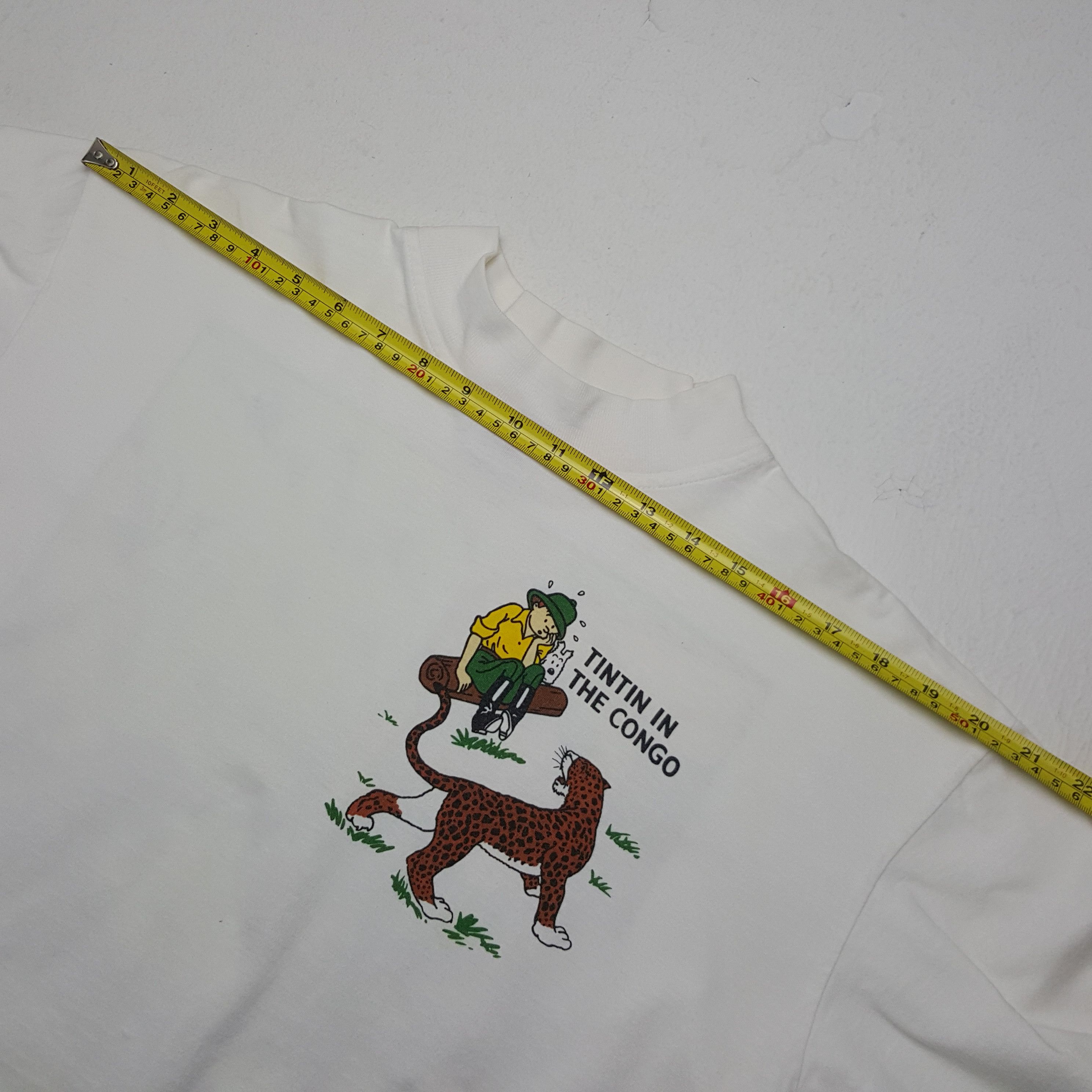 Vintage Vintage Tintin In The Congo American Cartoon Movie Tshirt Size US L / EU 52-54 / 3 - 6 Thumbnail
