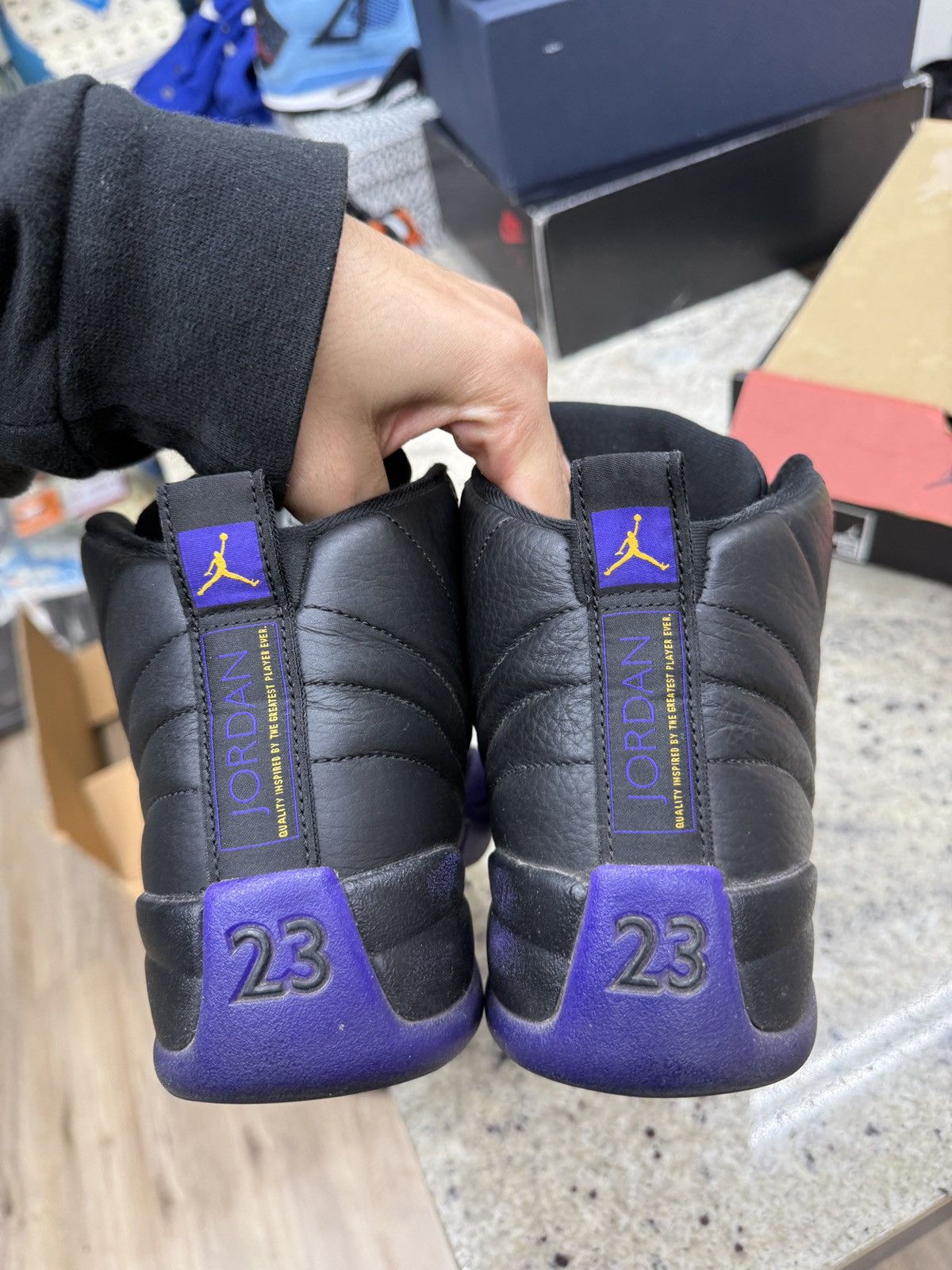 Jordan Brand Air Jordan 12 Retro Black/Field Purple Size US 9.5 / EU 42-43 - 4 Thumbnail
