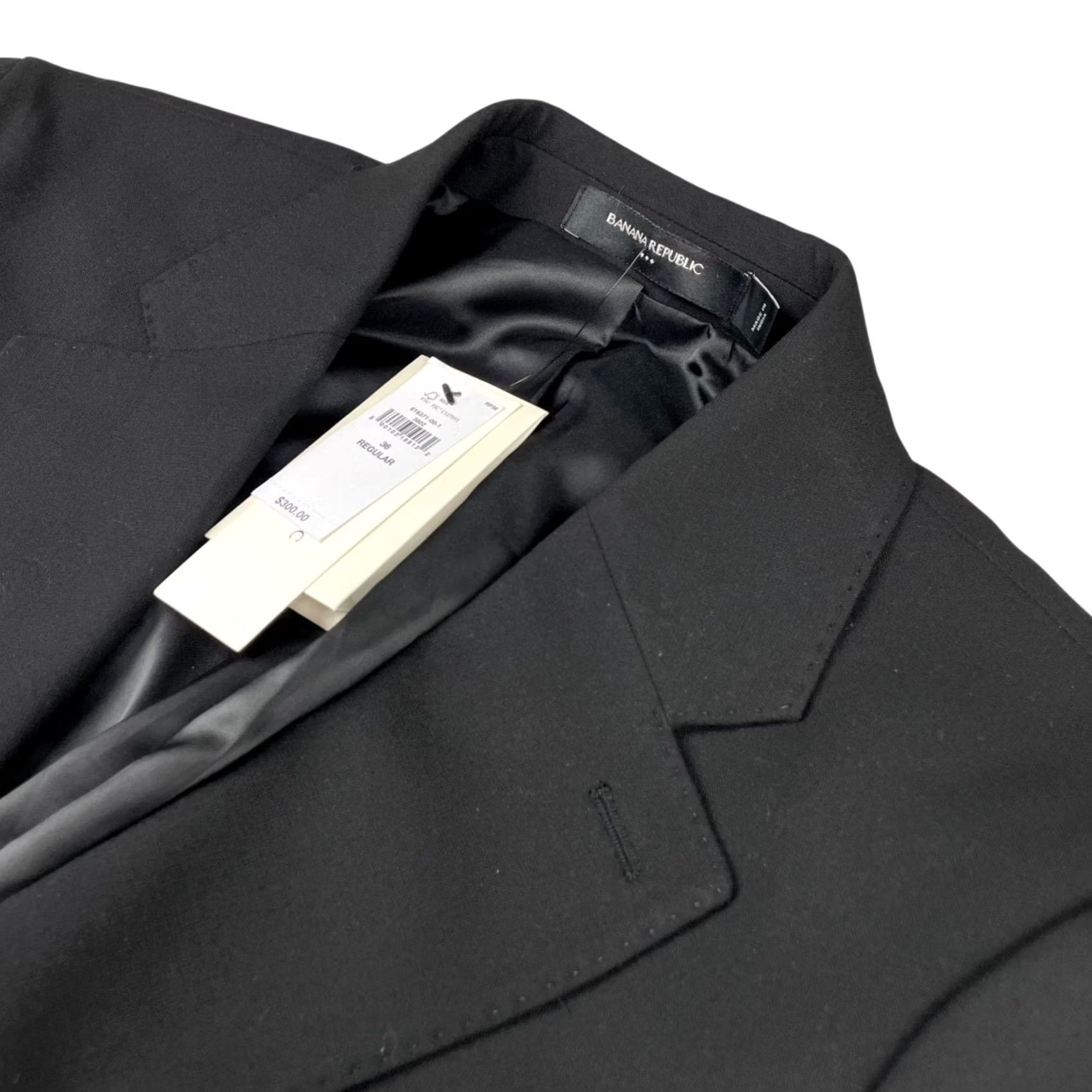 Banana Republic Banana Republic Blazer 2-Button Single-Breasted Black 36R Regular Tailored Fit Men’s Blazer Jacket Size 36R - 2 Thumbnail