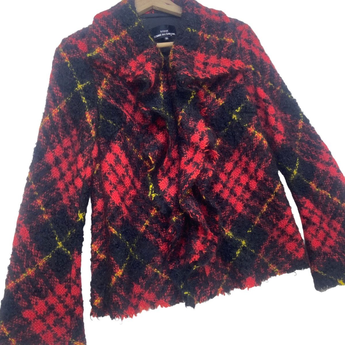 Comme des Garcons Tricot Comme des Garçons Red Check Mohair Jacket Size S / US 4 / IT 40 - 14 Thumbnail