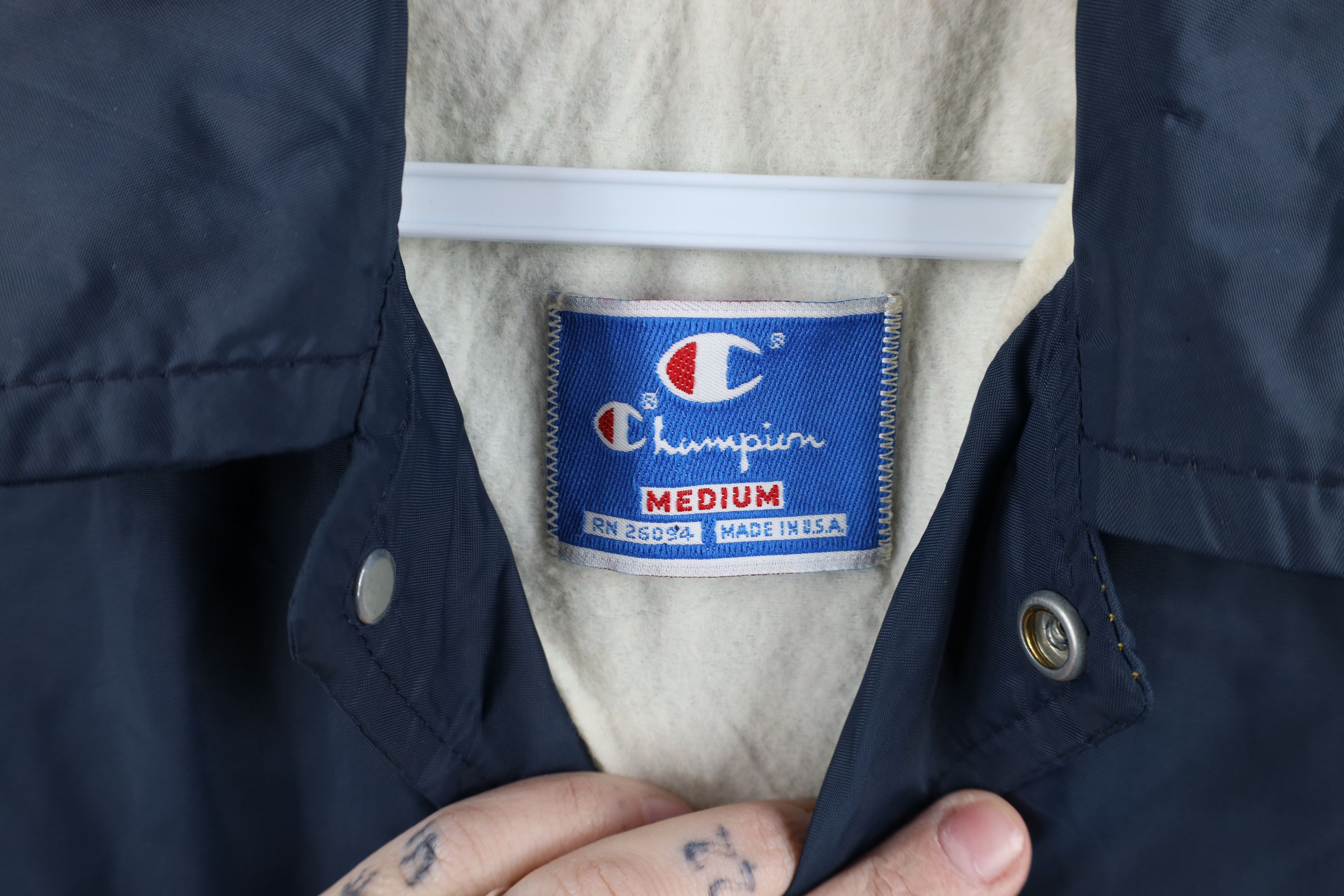 Champion × Vintage Vintage 80s Champion Dame University Coach Jacket Blue USA Size M / US 6-8 / IT 42-44 - 10 Thumbnail