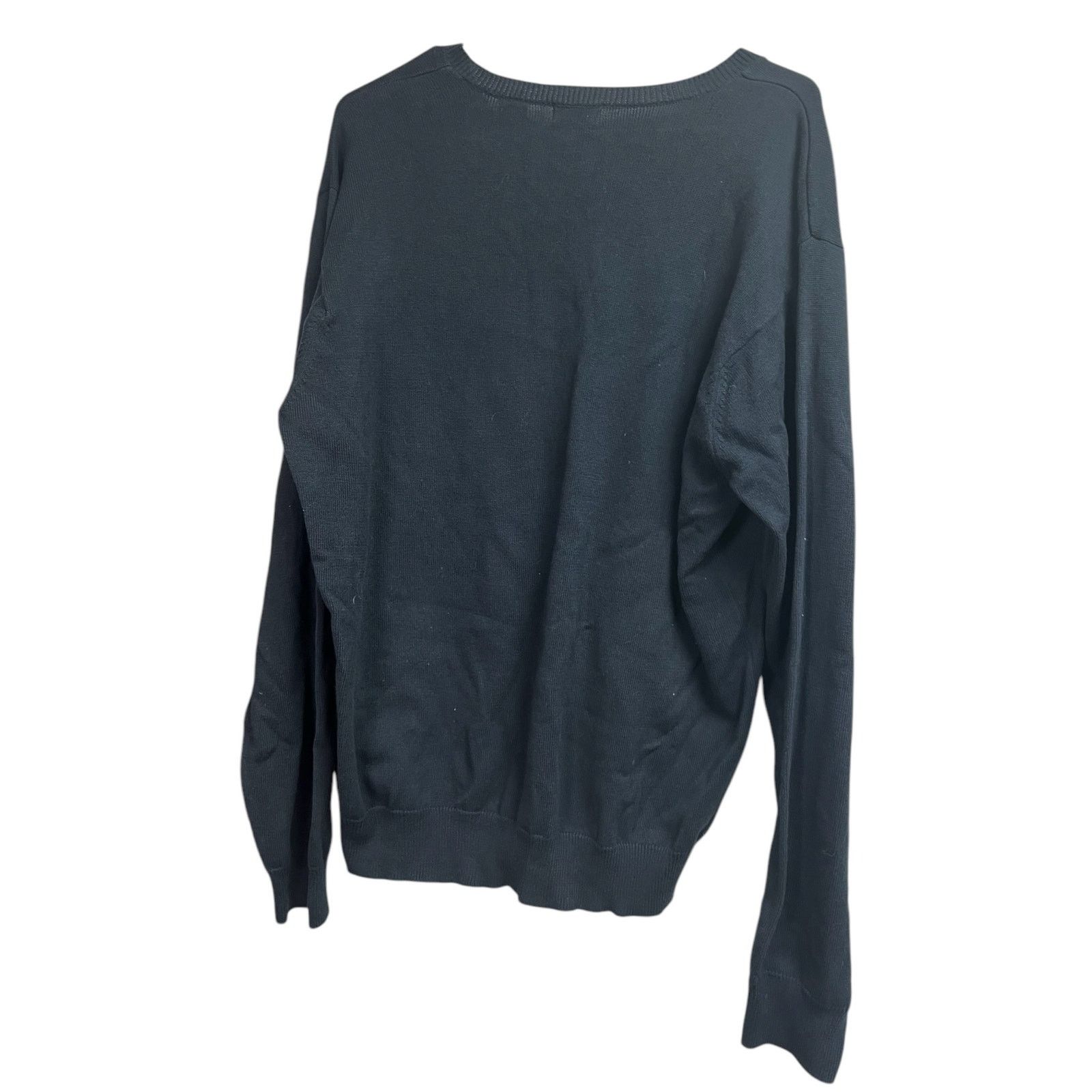 Izod IZOD Men's V-Neck Sweater Navy Blue Large Cotton Size US L / EU 52-54 / 3 - 10 Thumbnail
