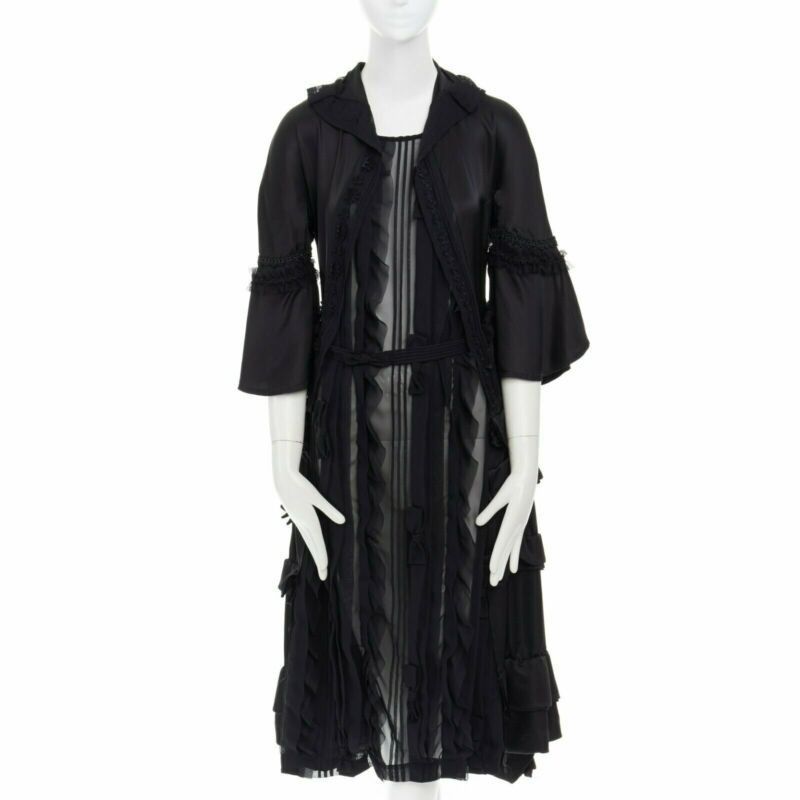 Comme des Garcons runway COMME DES GARCONS Broken Bride AW05 black victorian ruffle silk dress S Size S / US 4 / IT 40 - 1 Thumbnail