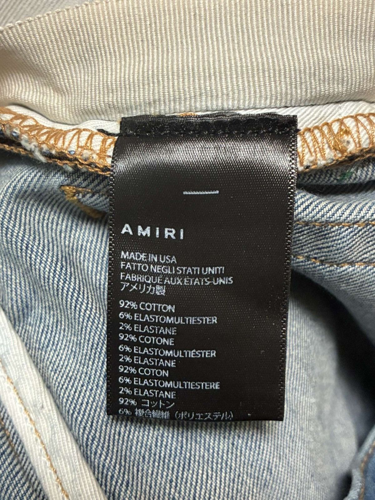 Amiri Amiri art quilted patchwork denim size 33 Size US 33 - 5 Thumbnail