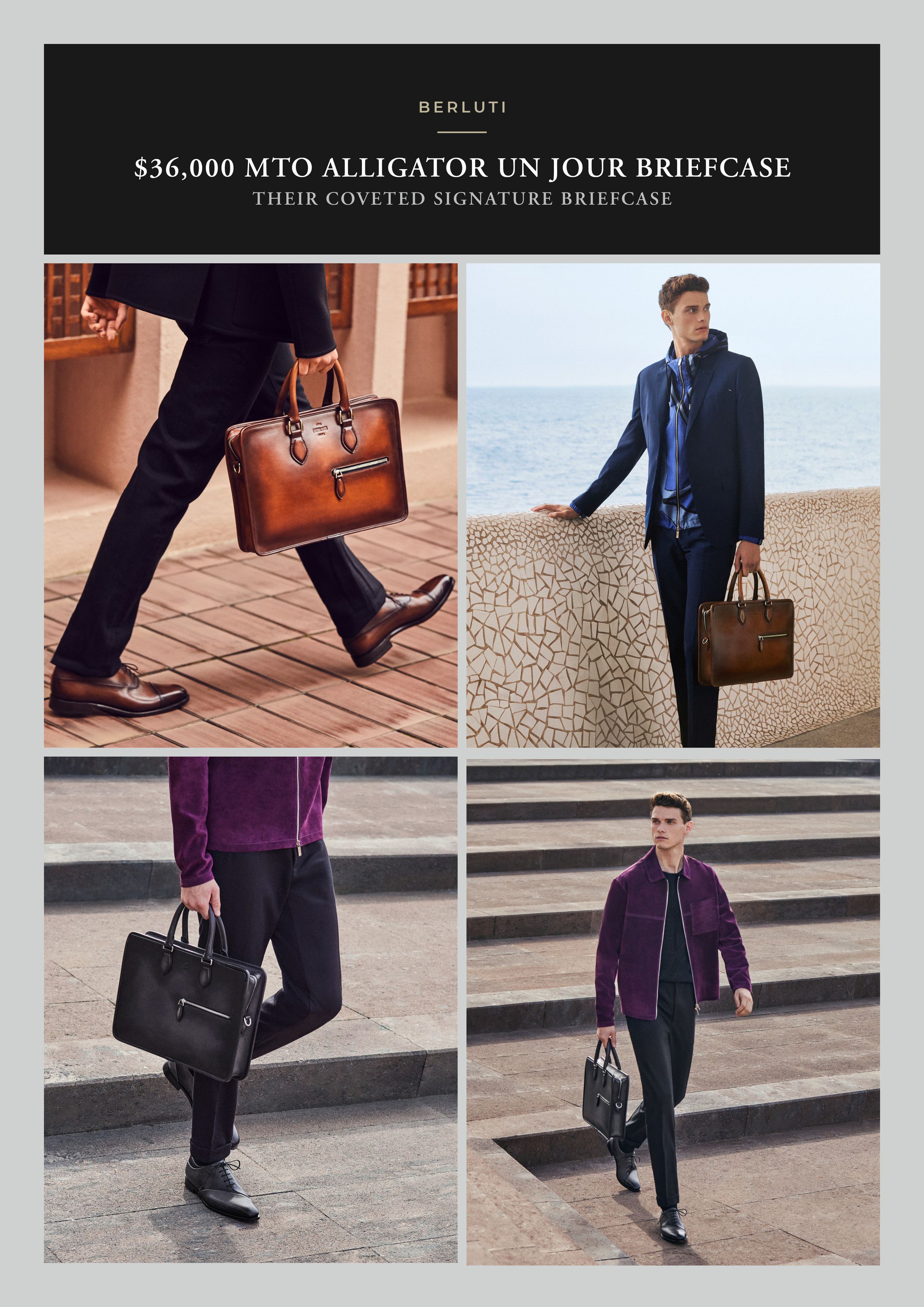 Berluti Ultimate Rare $36K MTO BERLUTI Alligator Crocodile Briefcase Size ONE SIZE - 8 Thumbnail