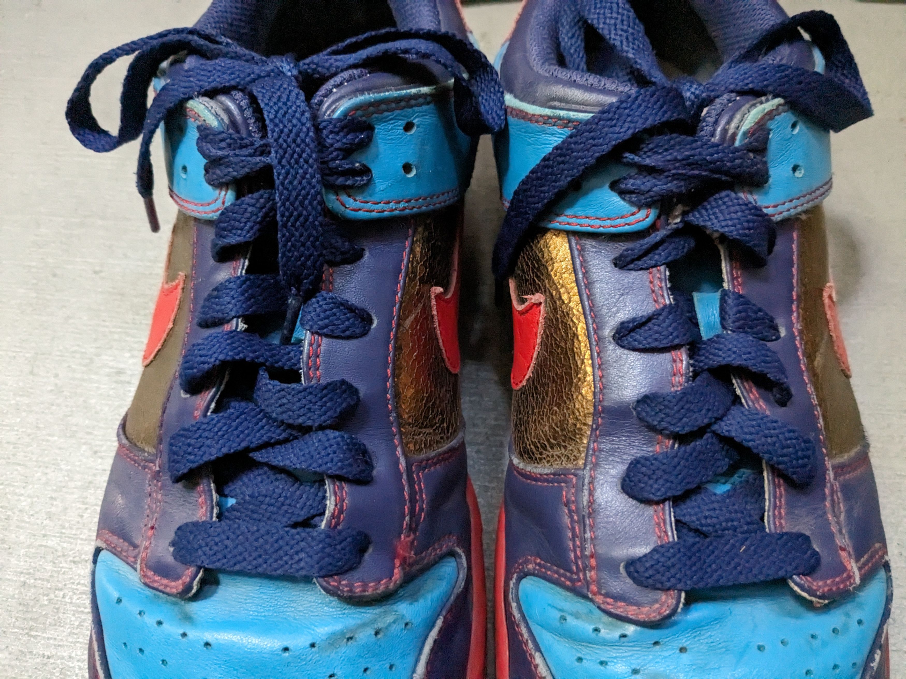 Nike Vintage Nike Dunk Low Purple Blue Red Size 11 Leather Y2K Size US 8.5 / EU 41-42 - 4 Thumbnail