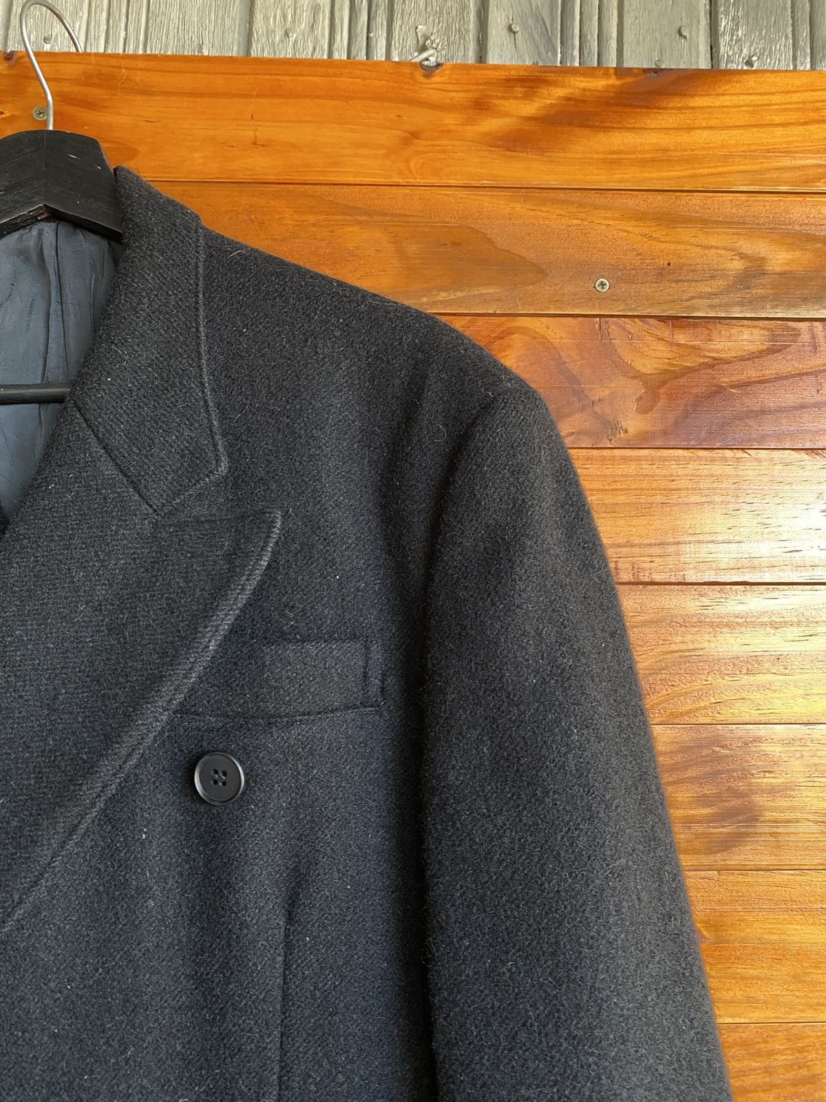 Y's Y’s Yohji Yamamoto Black Double-Breasted Wool Long Coat Size US L / EU 52-54 / 3 - 9 Thumbnail