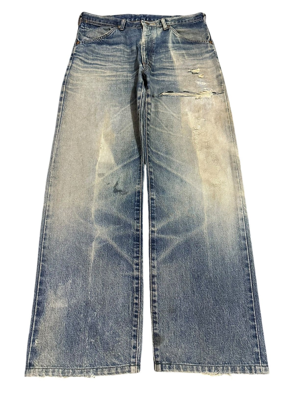 Wrangler Vintage 90s Wrangler Faded Bleached Distressed Baggy Jeans Size US 32 / EU 48 - 1 Thumbnail