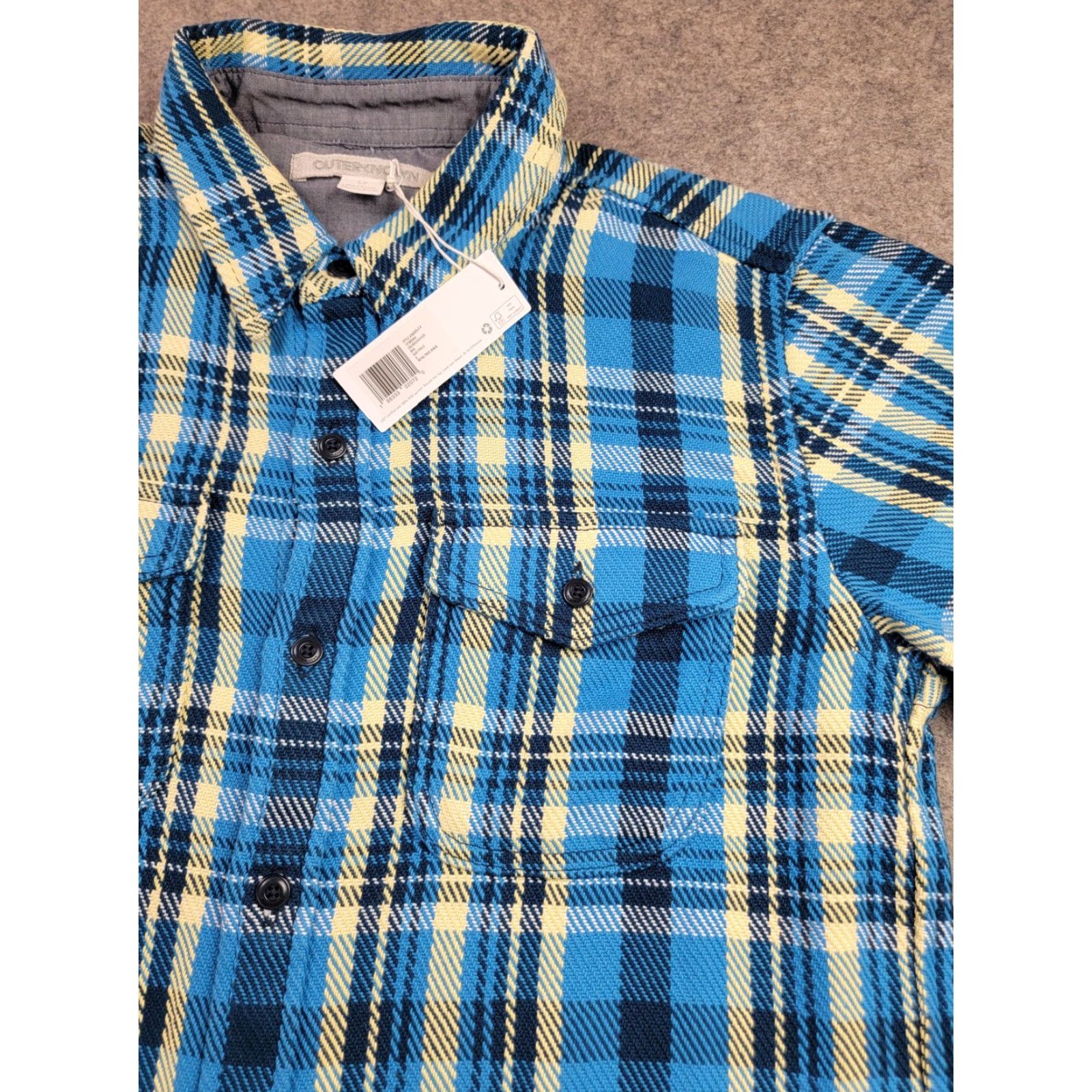 Outerknown Outerknown Shirt Mens Small Blue Yellow Plaid Blanket Flannel Organic Cotton Button-Up Casual Workwear Size US S / EU 44-46 / 1 - 6 Thumbnail
