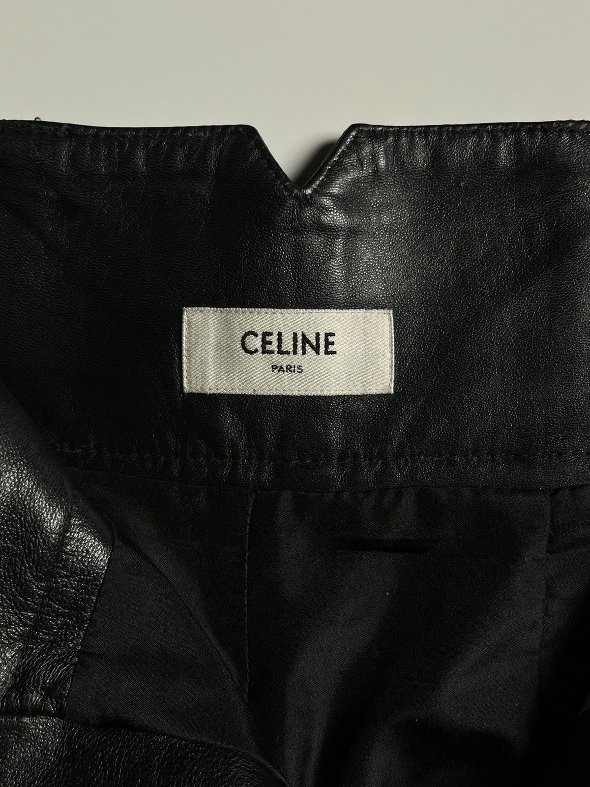 Celine Celine Jumbo Wide Leg Leather Pants by Hedi Slimane Size 28" / US 6 / IT 42 - 7 Thumbnail