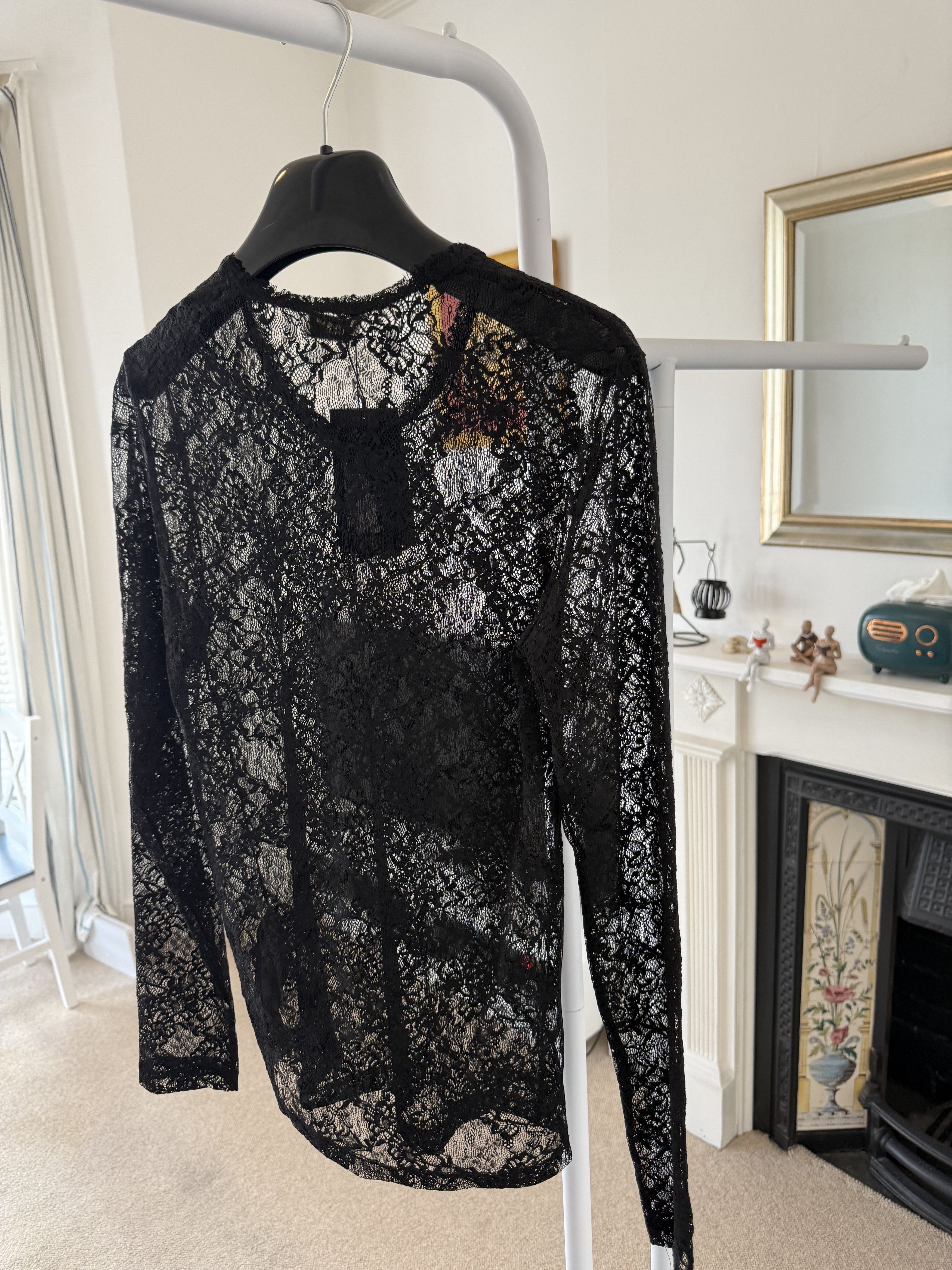 Saint Laurent Paris SS22 Saint Laurent Loose Fitted Lace Long Sleeve Tee Size US XS / EU 42 / 0 - 4 Thumbnail