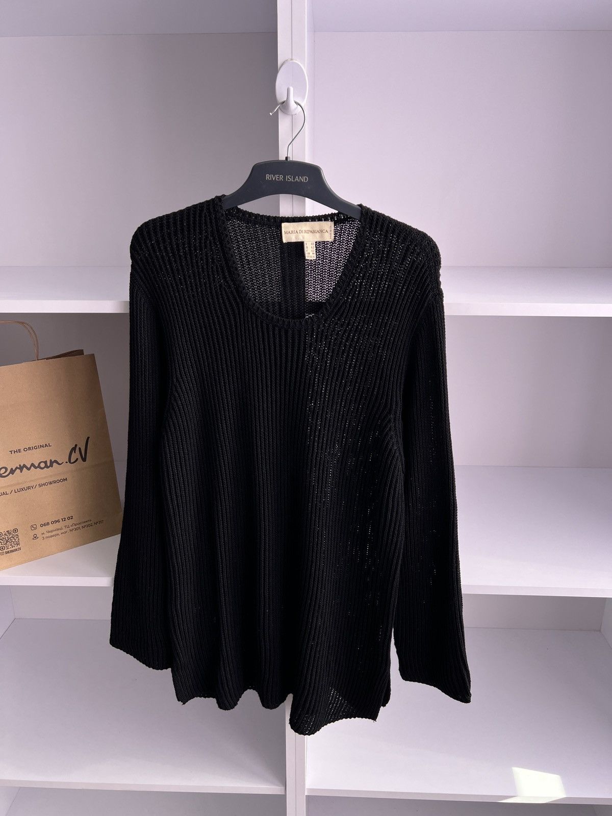 Designer × Vintage Vintage Maria Di Ripabianca Womens Ripped black Sweater Size XL / US 12-14 / IT 48-50 - 5 Thumbnail