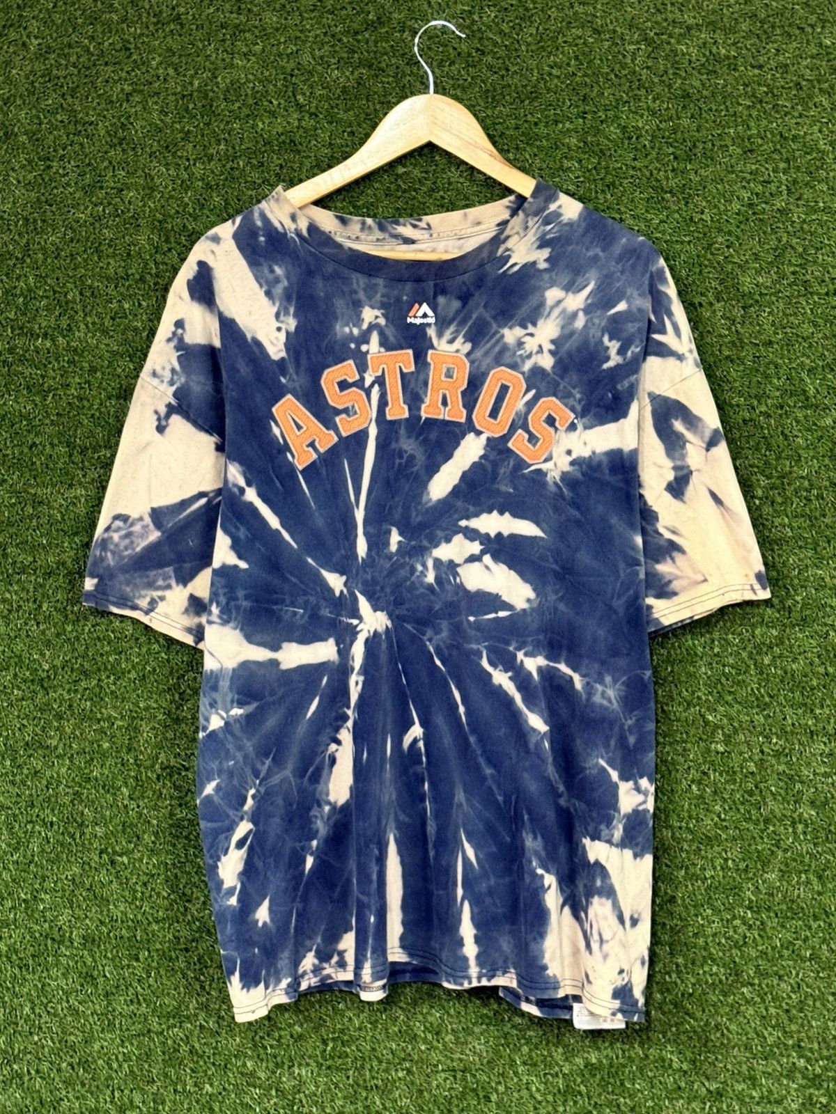Majestic Vintage Houston Astros Tie Dye Bleach Star Logo Texas Shirt Size US XXL / EU 58 / 5 - 1 Thumbnail