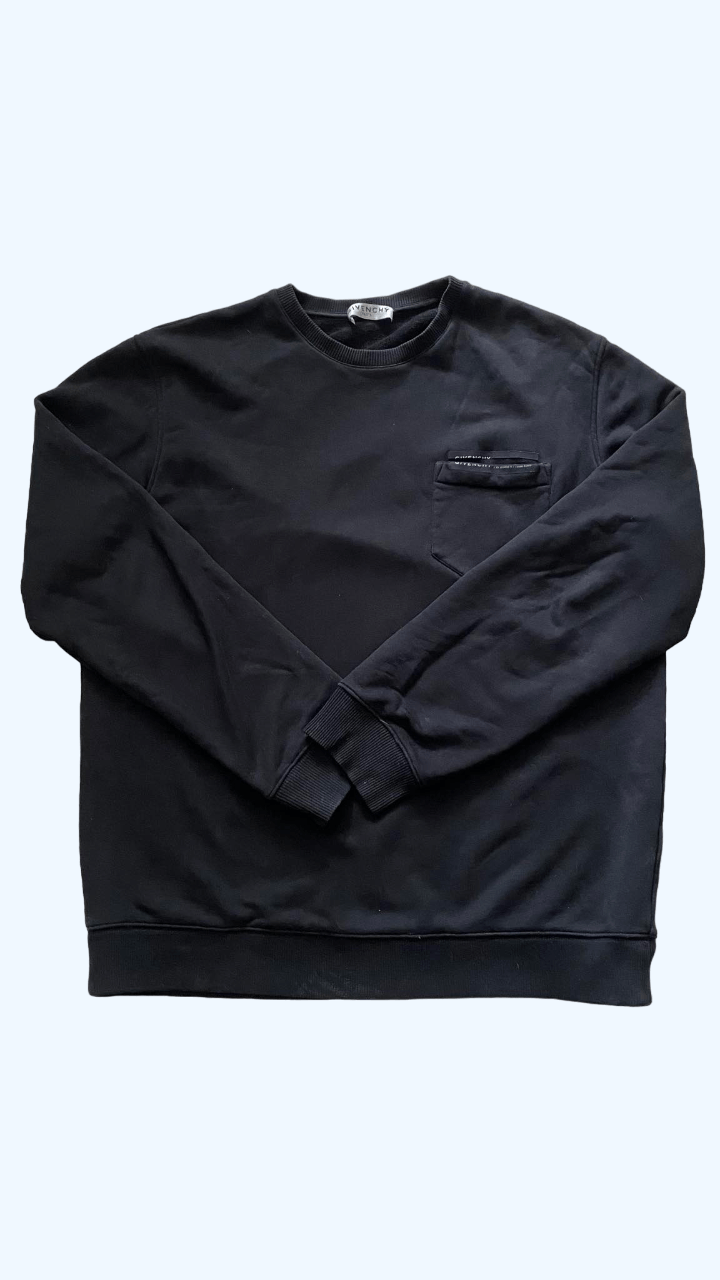 image of Givenchy Logo Patch Pocket Sweatshirt in Black, Men's (Size XL)