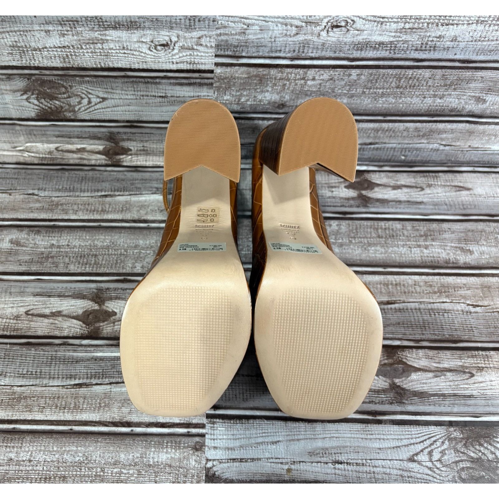 SCHUTZ Schutz Darlene Croco/wood Platform Mary Jane Heels Leather S Size US 8.5 / IT 38.5 - 5 Thumbnail