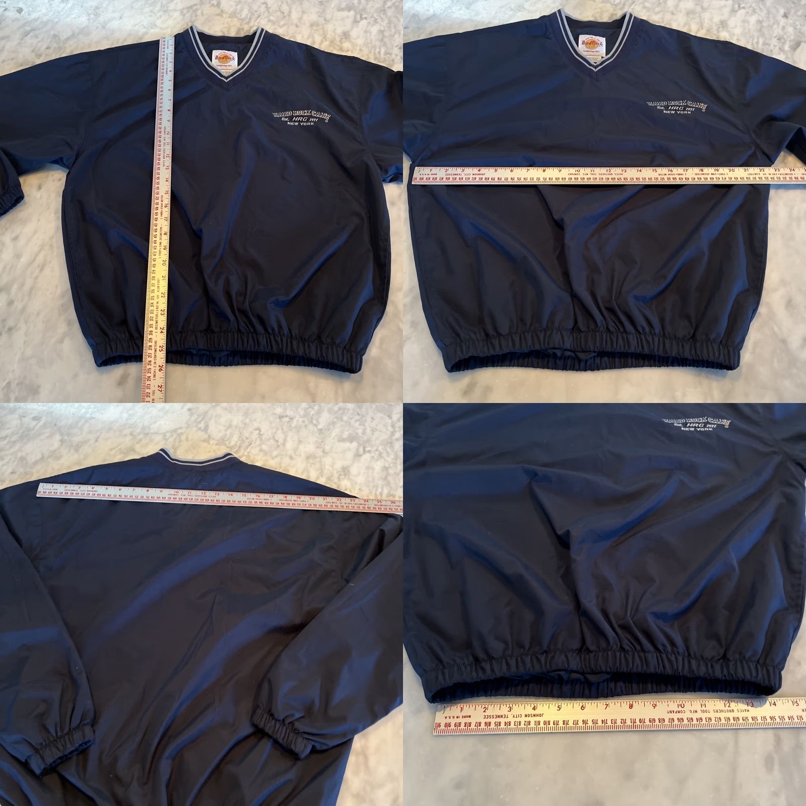 Hard Rock Cafe VINTAGE HARD ROCK CAFE Small Petit New York Nylon pullover windbreaker Jacket Navy Blue Mens Size US S / EU 44-46 / 1 - 8 Thumbnail