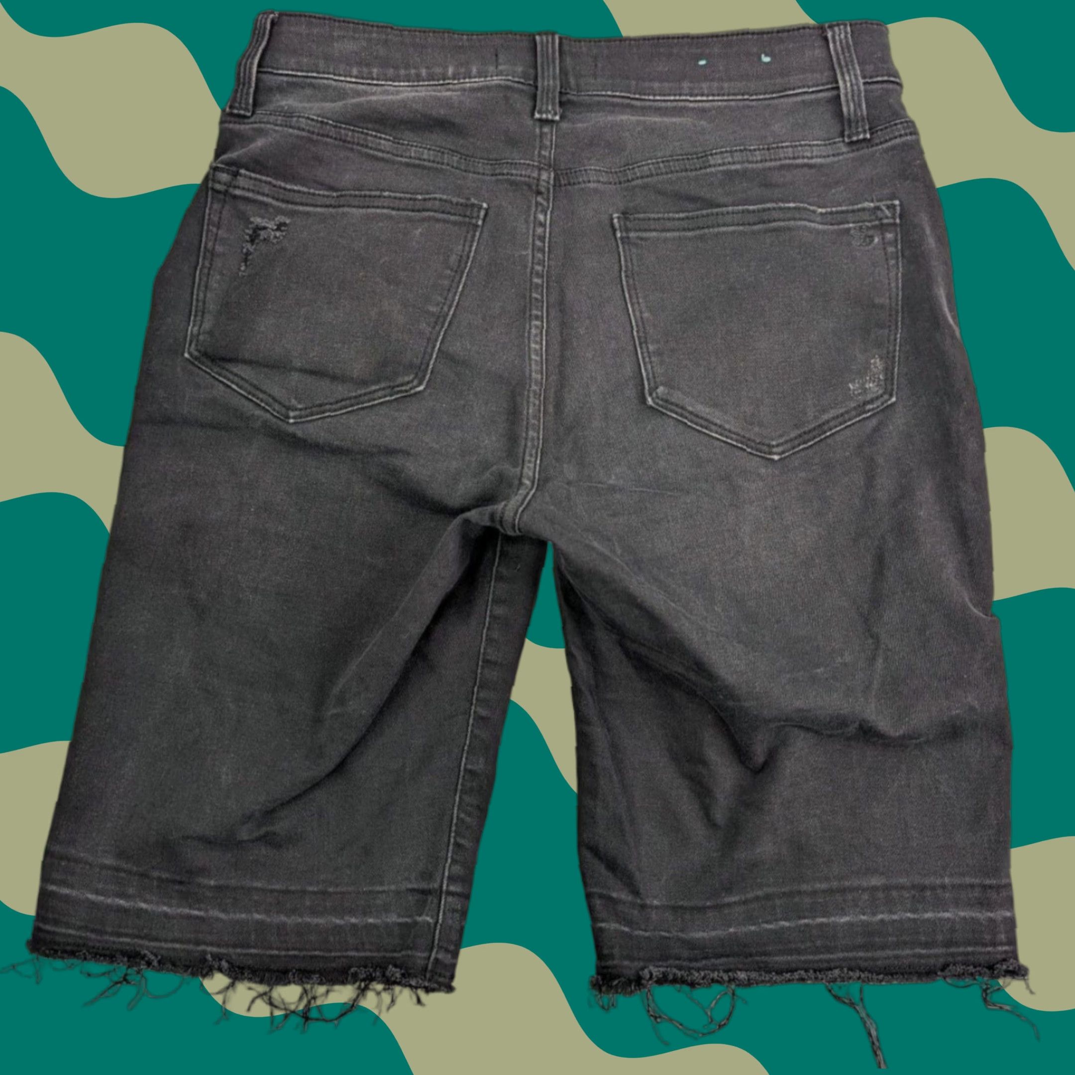 Vintage Lularoe Women’s 28 Jean Shorts Black Cut Off Distressed Pockets Zip Denim Size 28" / US 6 / IT 42 - 1 Thumbnail