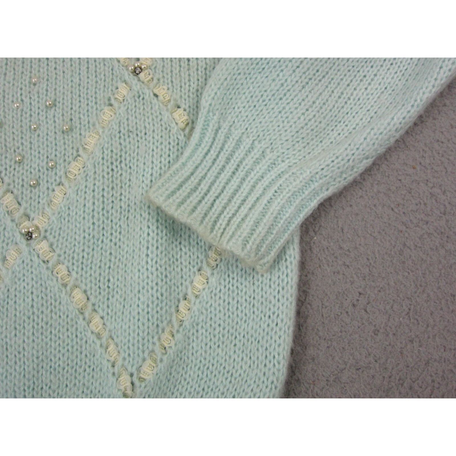 Vintage VINTAGE Dana Scott Sweater Womens M Green Crew Neck Fisherman Knit Pullover 80s 90s American Mens Womens Girls Size M / US 6-8 / IT 42-44 - 6 Thumbnail
