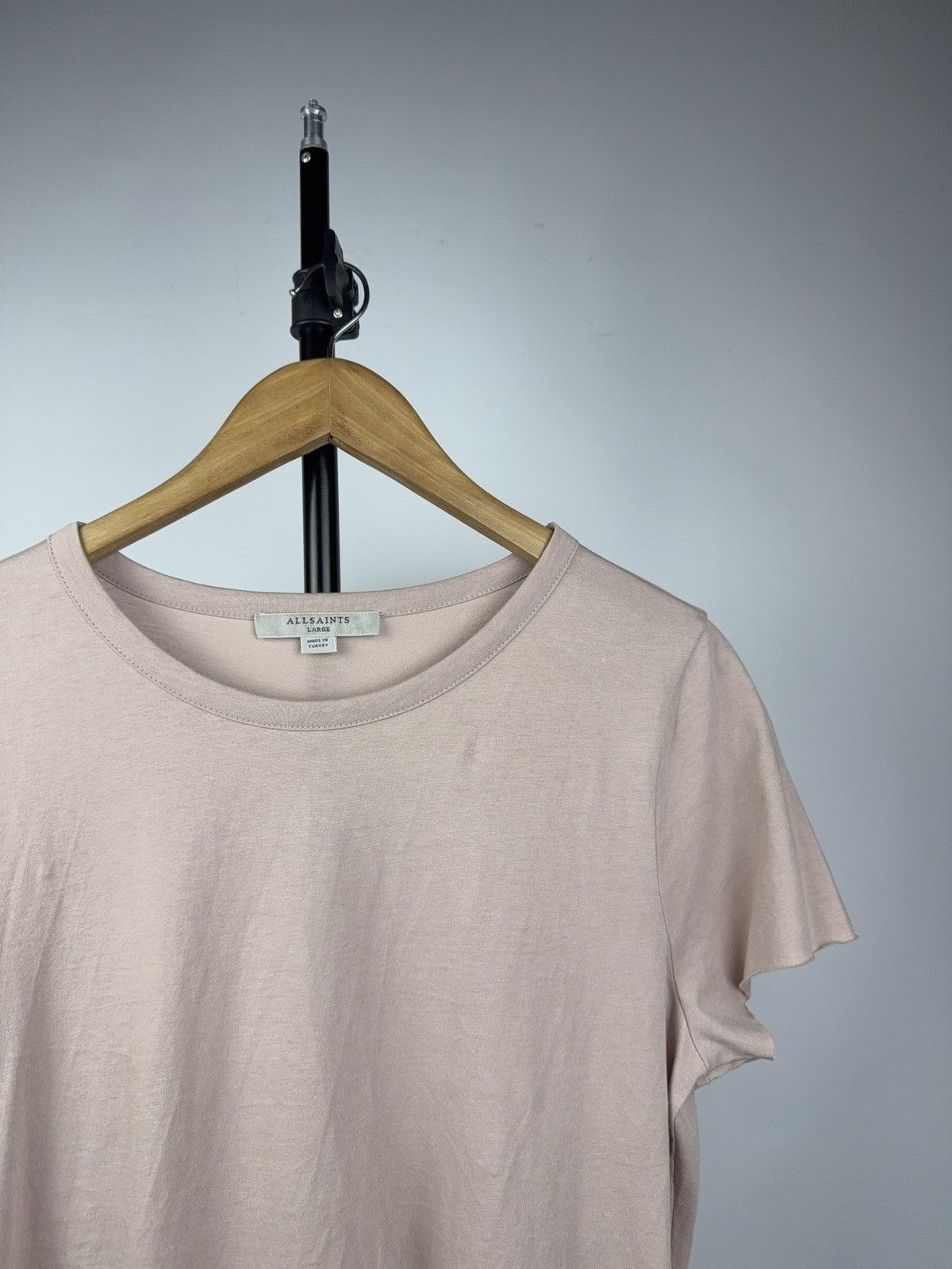 Allsaints Avant Garde Luxury AllSaints Soft Blush Pink Cotton T-Shirt Size L / US 10 / IT 46 - 2 Thumbnail