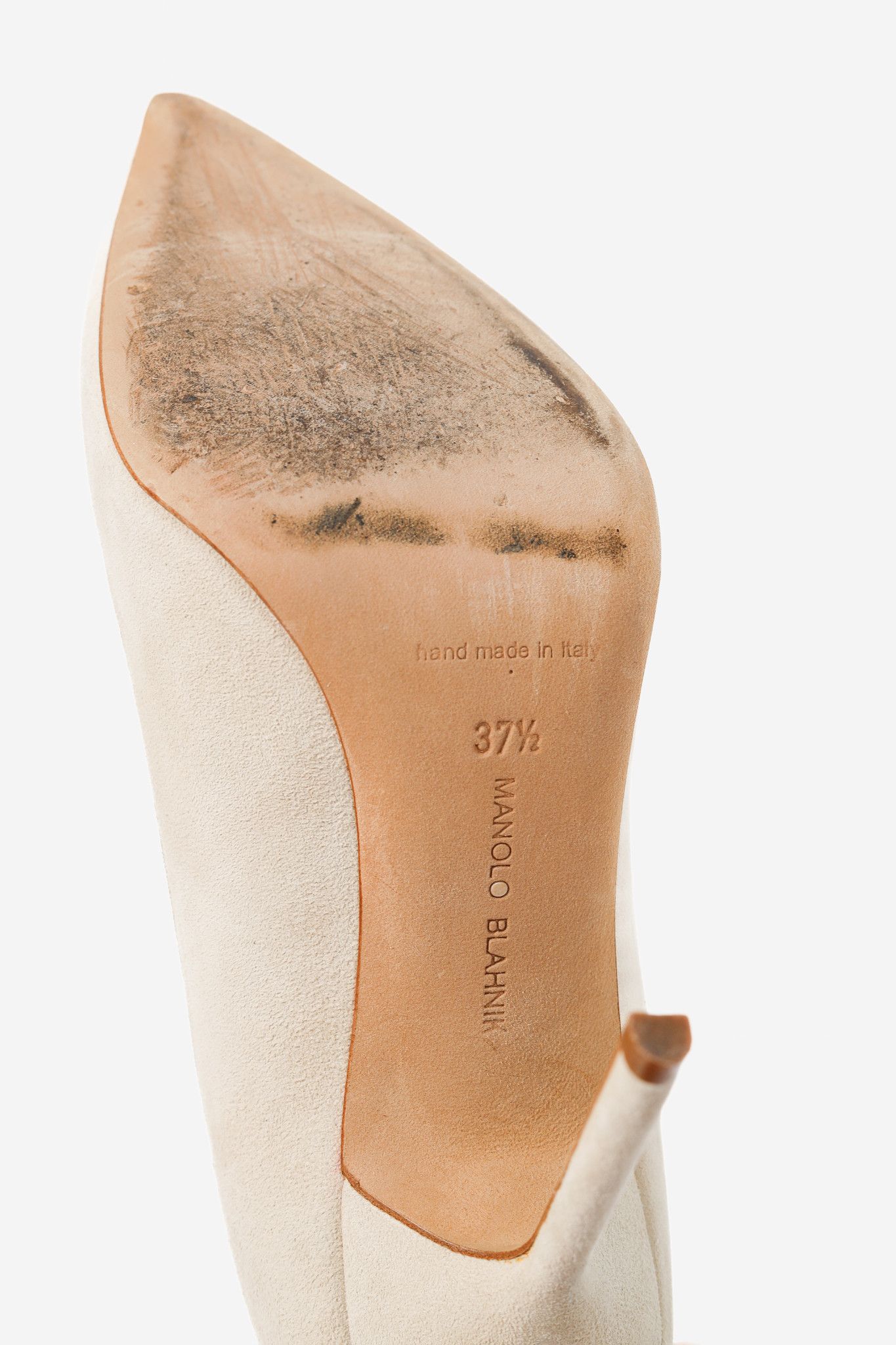 Manolo Blahnik Manolo Blahnik BB Beige Suede Pointed-Toe Pumps Size US 7 / IT 37 - 5 Thumbnail