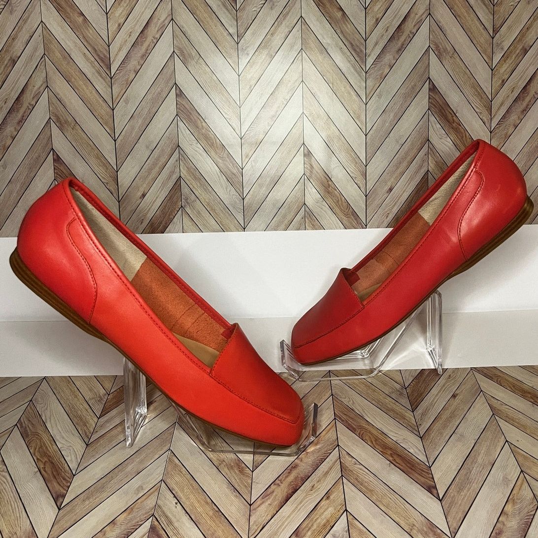 Other Enzo Angiolini Leather Square Toe Flat Shoes Red 9.5N Size US 9.5 / IT 39.5 - 1 Thumbnail