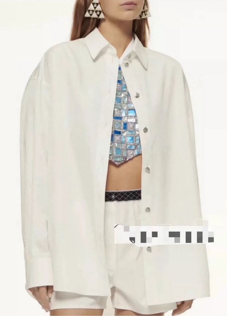 Chanel Chanel 24S new white long-sleeved shirt 2504-Nextarrow Size XXS / US 00 / IT 34 - 8 Thumbnail