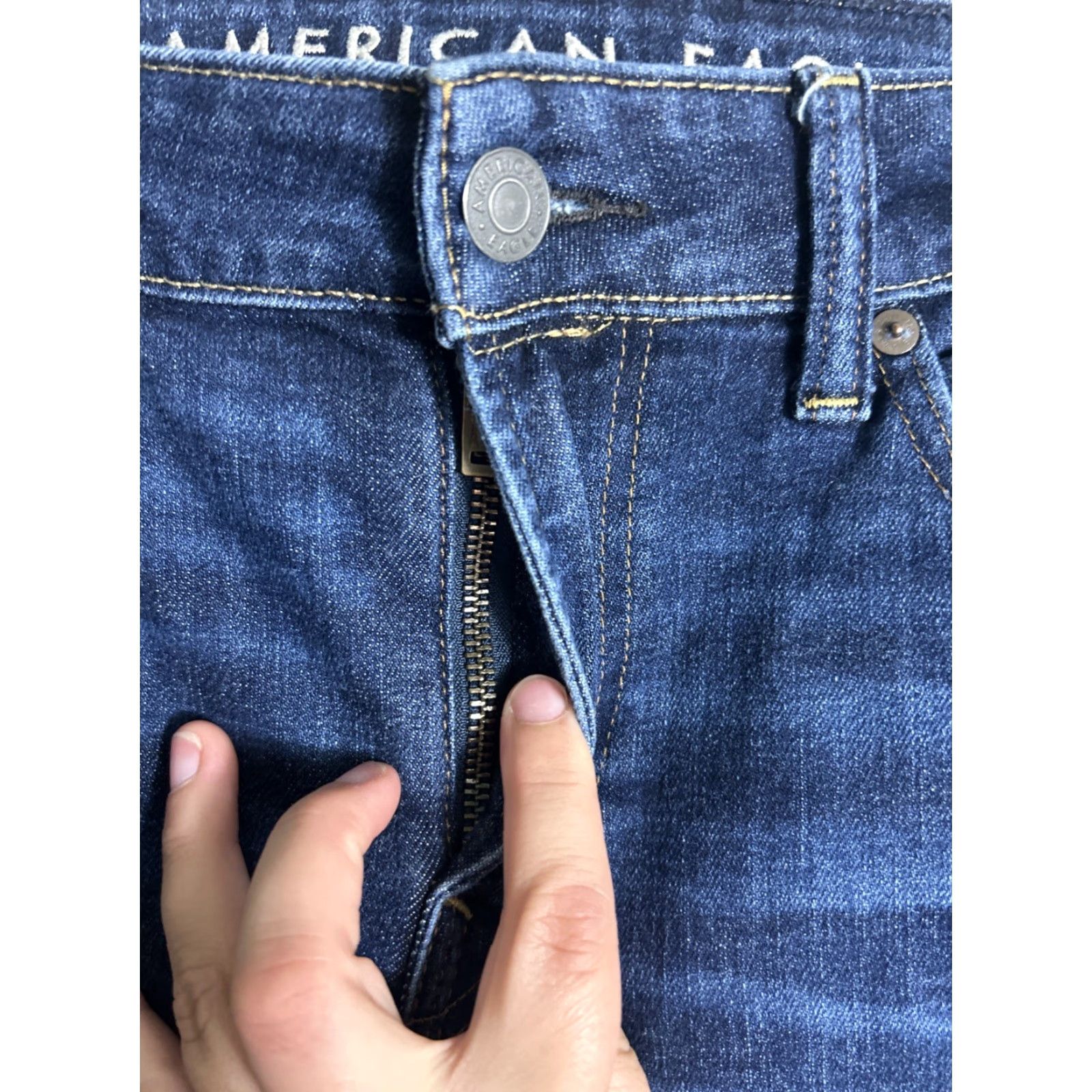American Eagle Outfitters american eagle Next Level Airflex jeans Dark Wash Distressed Size 32x32 Skinny Size US 32 / EU 48 - 6 Thumbnail