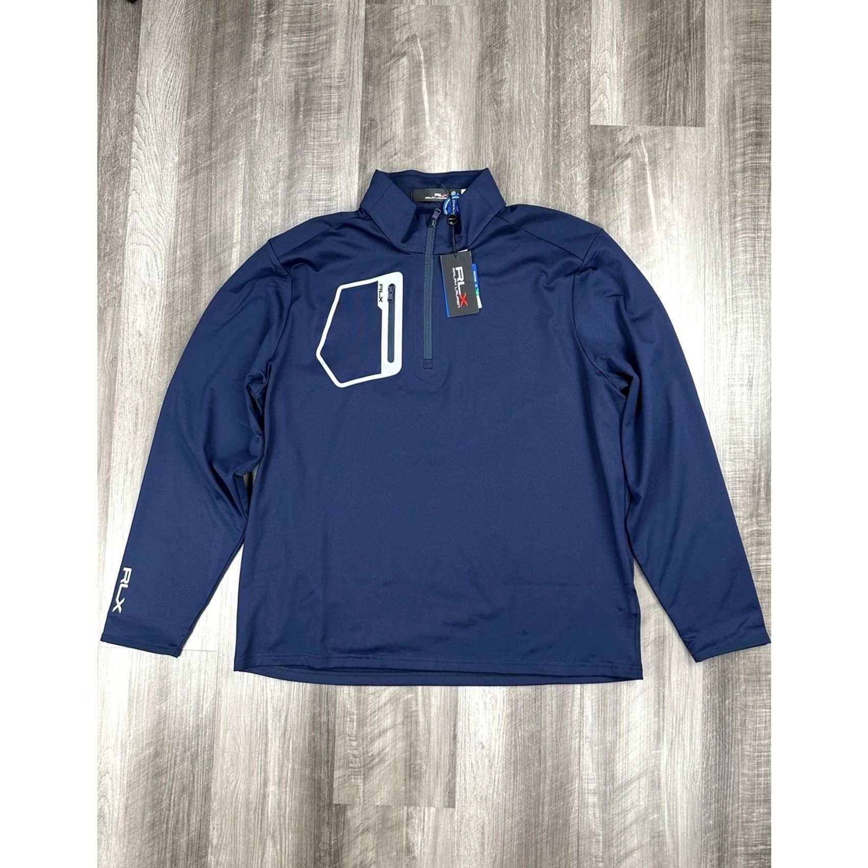 RLX Ralph Lauren RLX Ralph Lauren Luxury Performance Quarter Zip Tech Jersey Pullover XL Mens Navy Blue Sweatshirt Pullover Size US XL / EU 56 / 4 - 2 Thumbnail