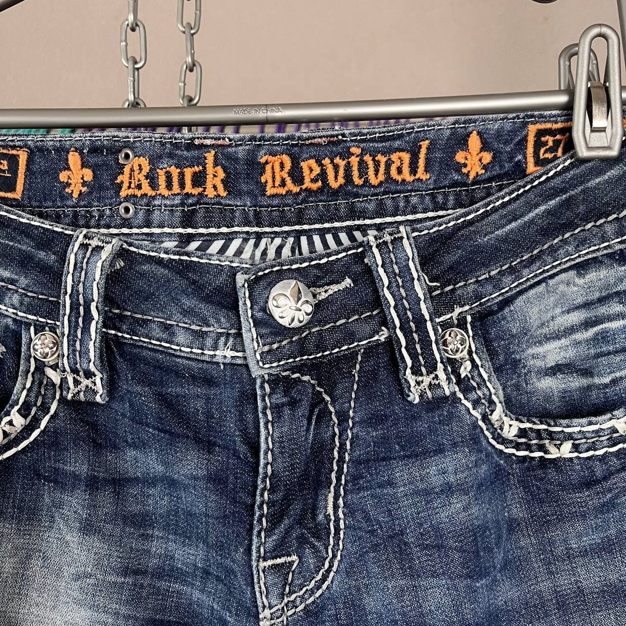 Rock Revival Vintage Rock Revival Printed Blue Denim Skinny Pants Y2K Size 29" - 9 Thumbnail