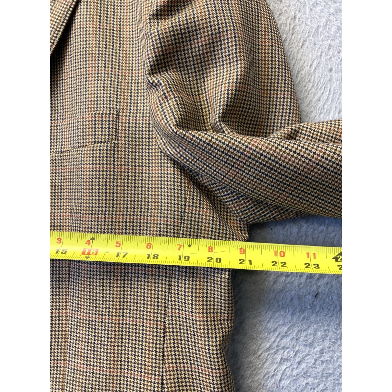Brooks Brothers VINTAGE Brooks Brothers Brown Houndstooth Wool Tuxedo Suit Jacket Men 42R Formal Size 42R - 4 Thumbnail