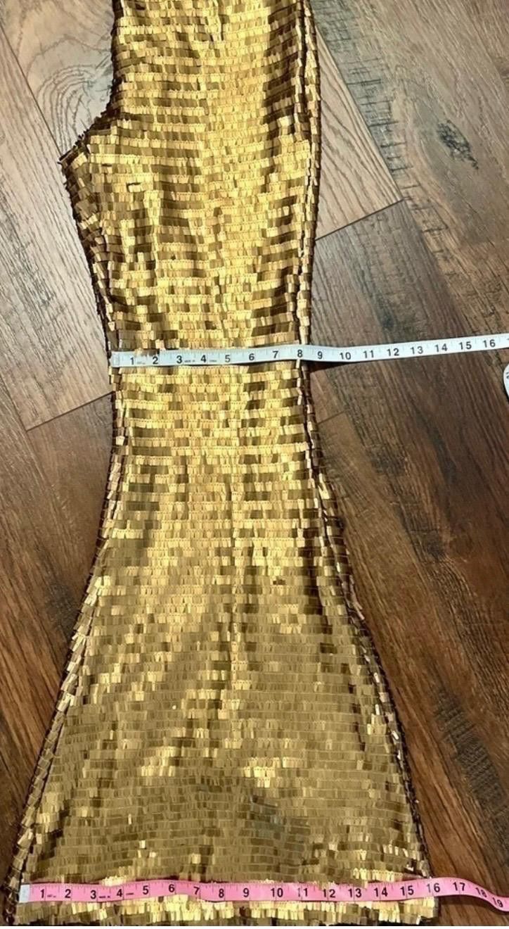 Free People Free People Gold Flare Sequin Pants Size 26" / US 2 / IT 38 - 3 Thumbnail