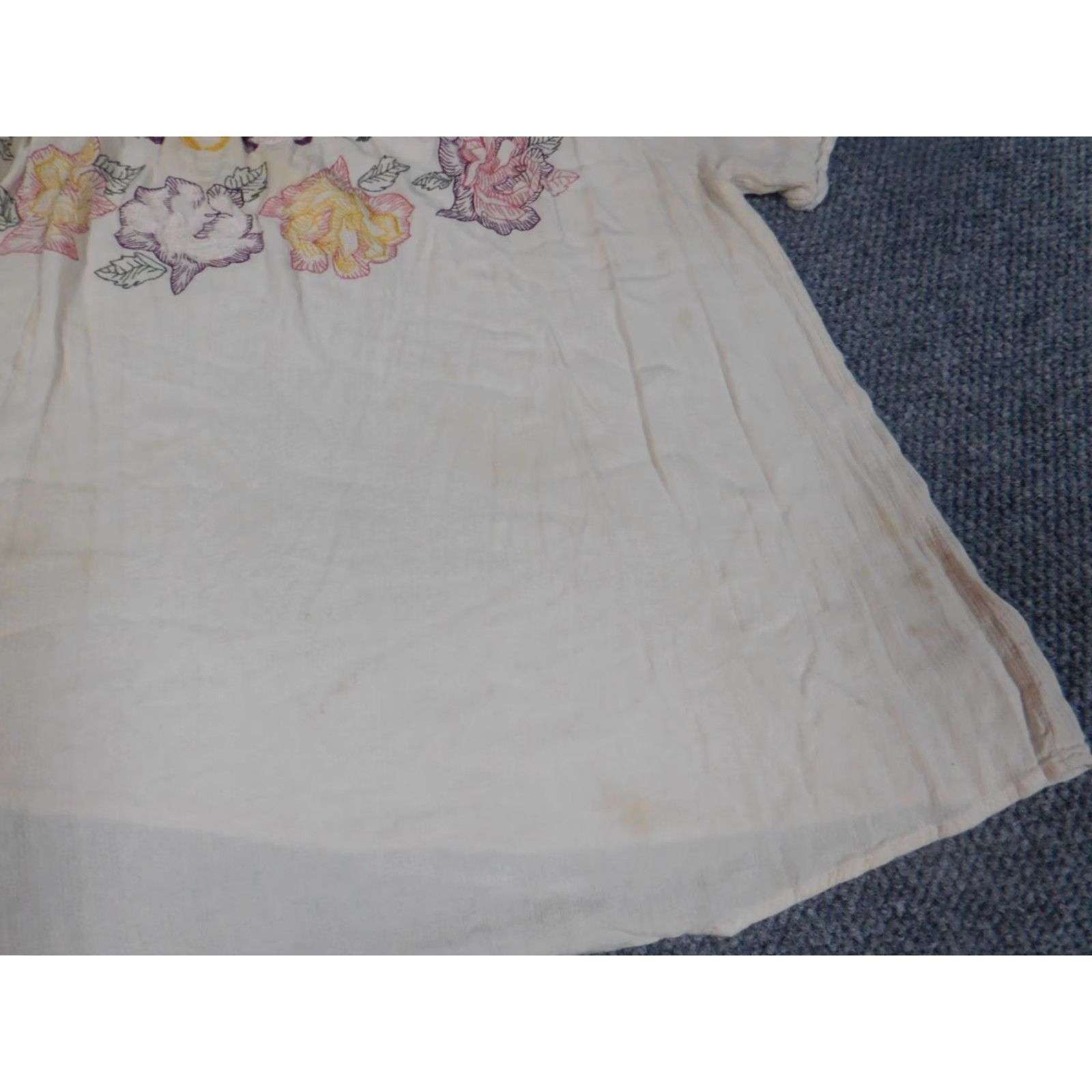 Torrid Torrid Blouse Womens 1 Beige Short Sleeve Floral Graphic Collared Pullover Cotton Rayon Button Casual Regular Classic Stretch Vintage No N/A Size XS / US 0-2 / IT 36-38 - 7 Thumbnail