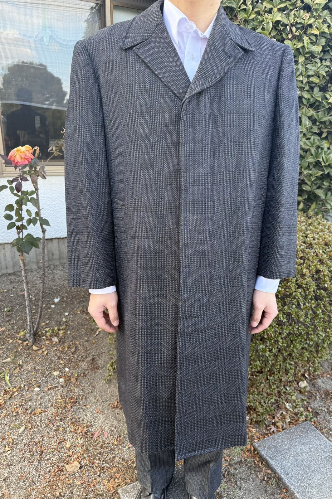 Other Vintage Japanese Wool Overcoat — Navy Micro-Check Size US XL / EU 56 / 4 - 1 Thumbnail