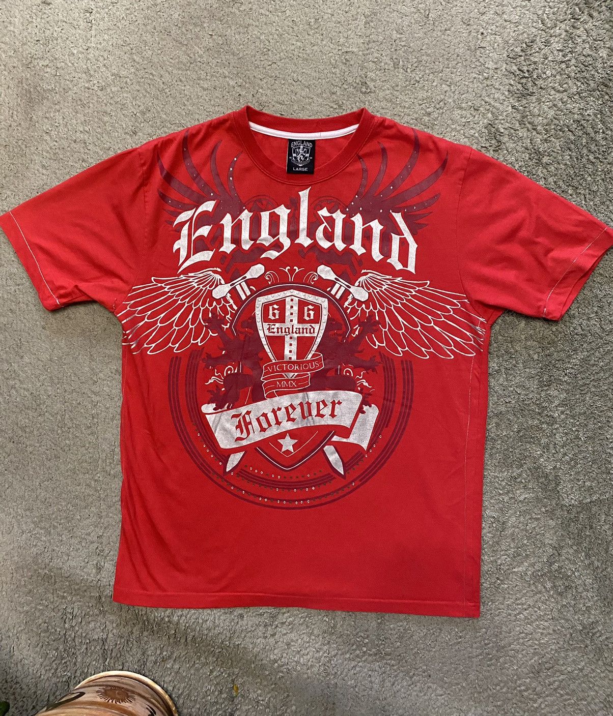 Affliction × Vintage Rare England Victorious Affliction Style Cyber-Y2K Tee Size US L / EU 52-54 / 3 - 1 Thumbnail