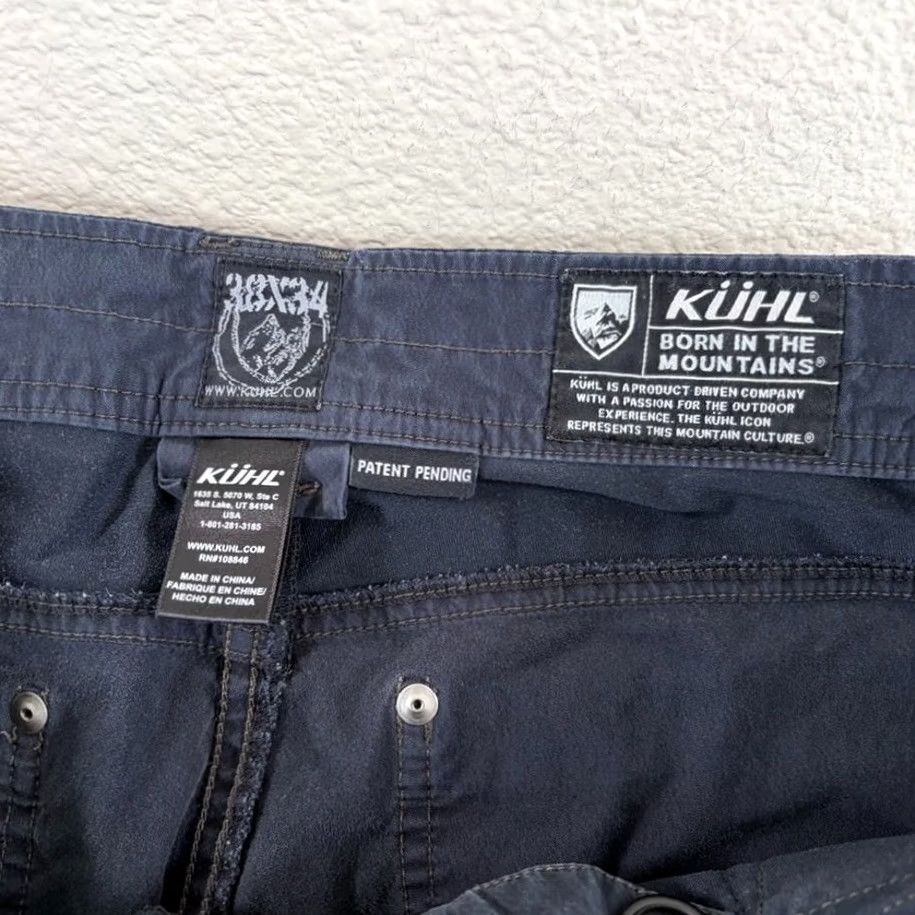Vintage Kuhl Radikl Pants Men 38x34 Gray Stretch Canvas Cargo 5-Pocket Zipper Crew Comfort Regular Straight Pockets Logo Machine Washable Clothing Size US 38 / EU 54 - 3 Thumbnail