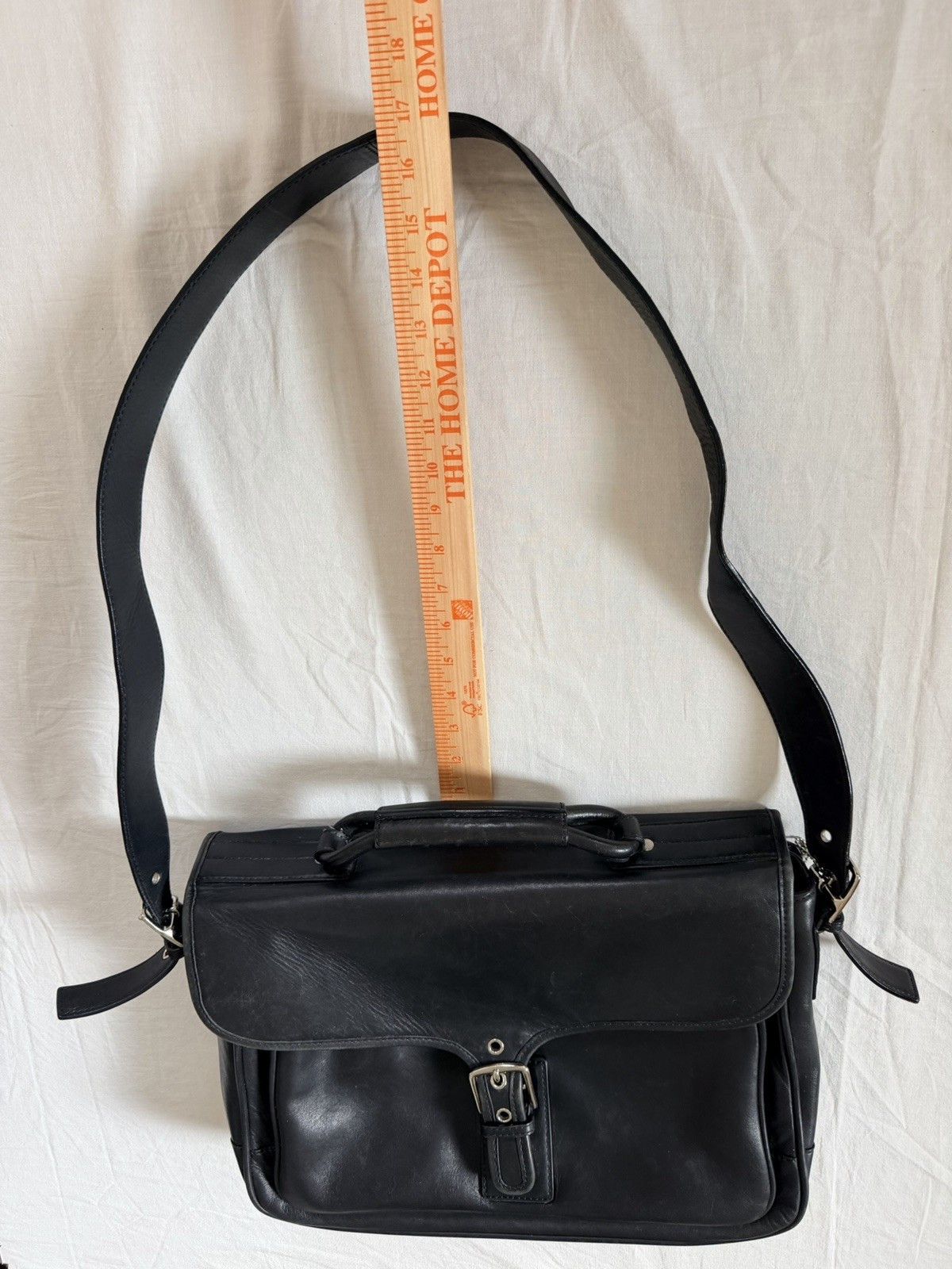 Coach Vtg Coach Logan BLK Leather Large Business Messenger Bag Size ONE SIZE - 12 Thumbnail